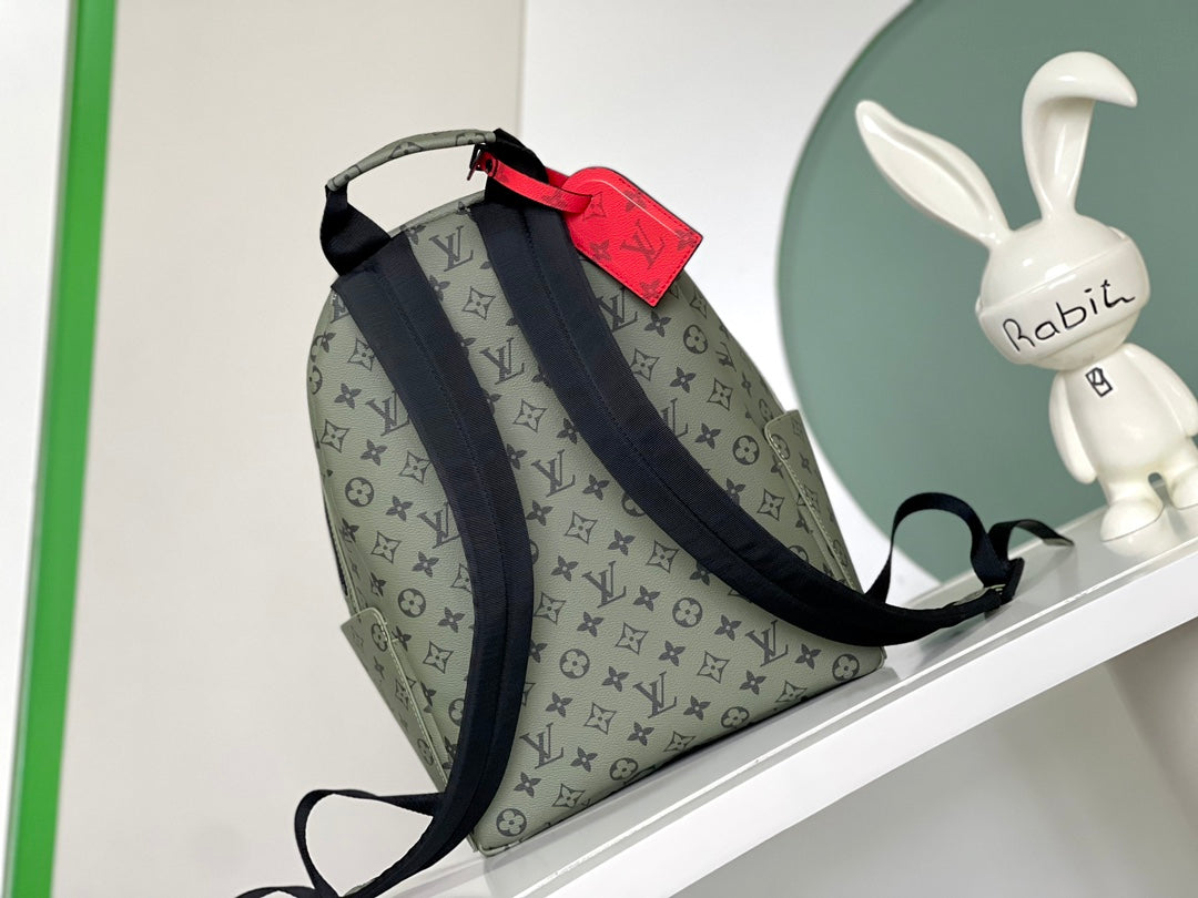Louis Vuitton Olive Green Monogram Canvas Unisex Backpack with Front Zip Pocket