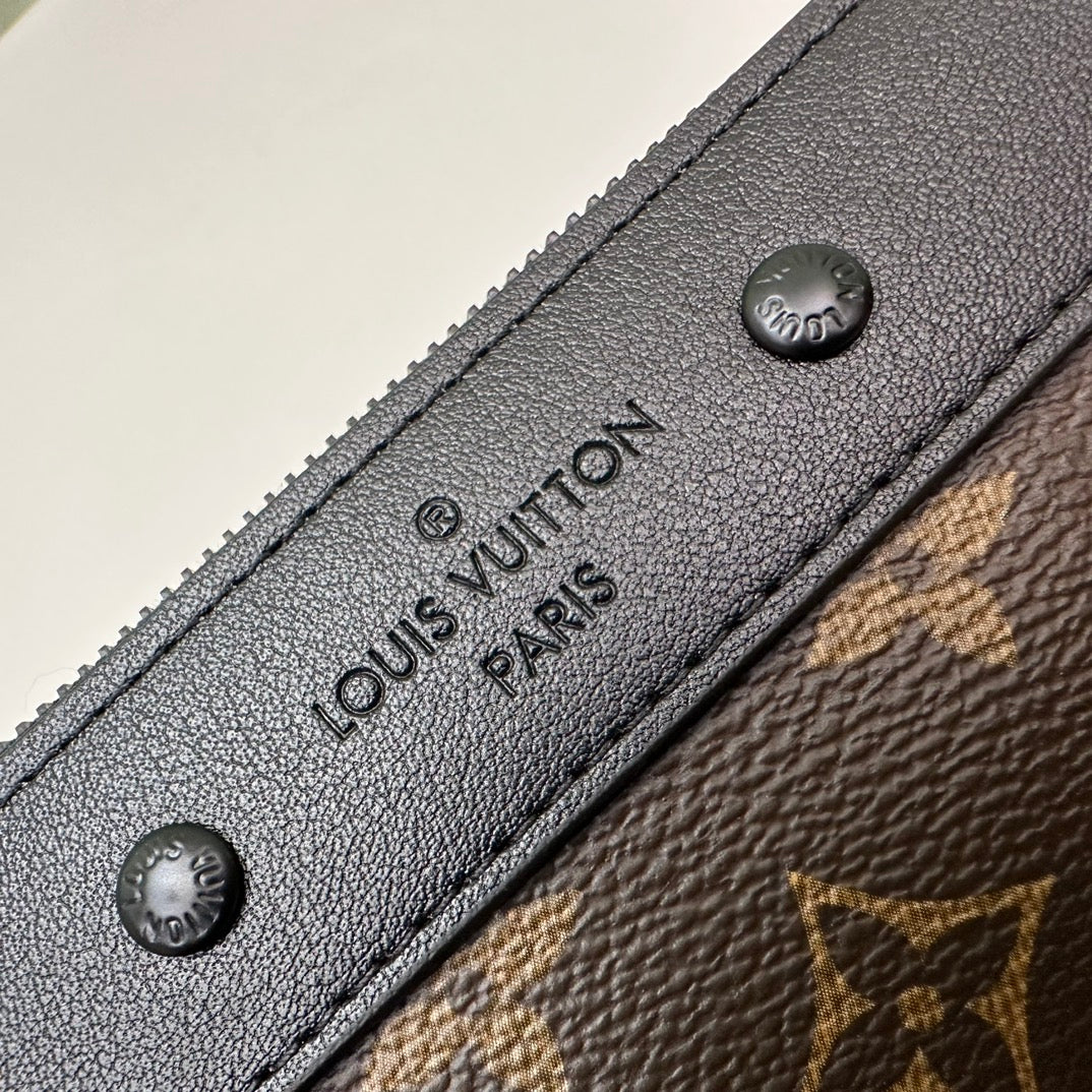 Louis Vuitton Classic Brown Monogram Zippered Pouch Clutch with Wrist Strap