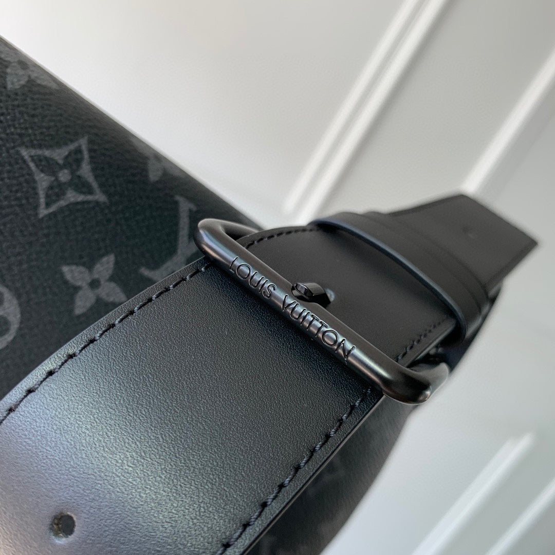 Louis Vuitton Black Monogram Pattern Designer Belt Bag Adjustable Waist Pack