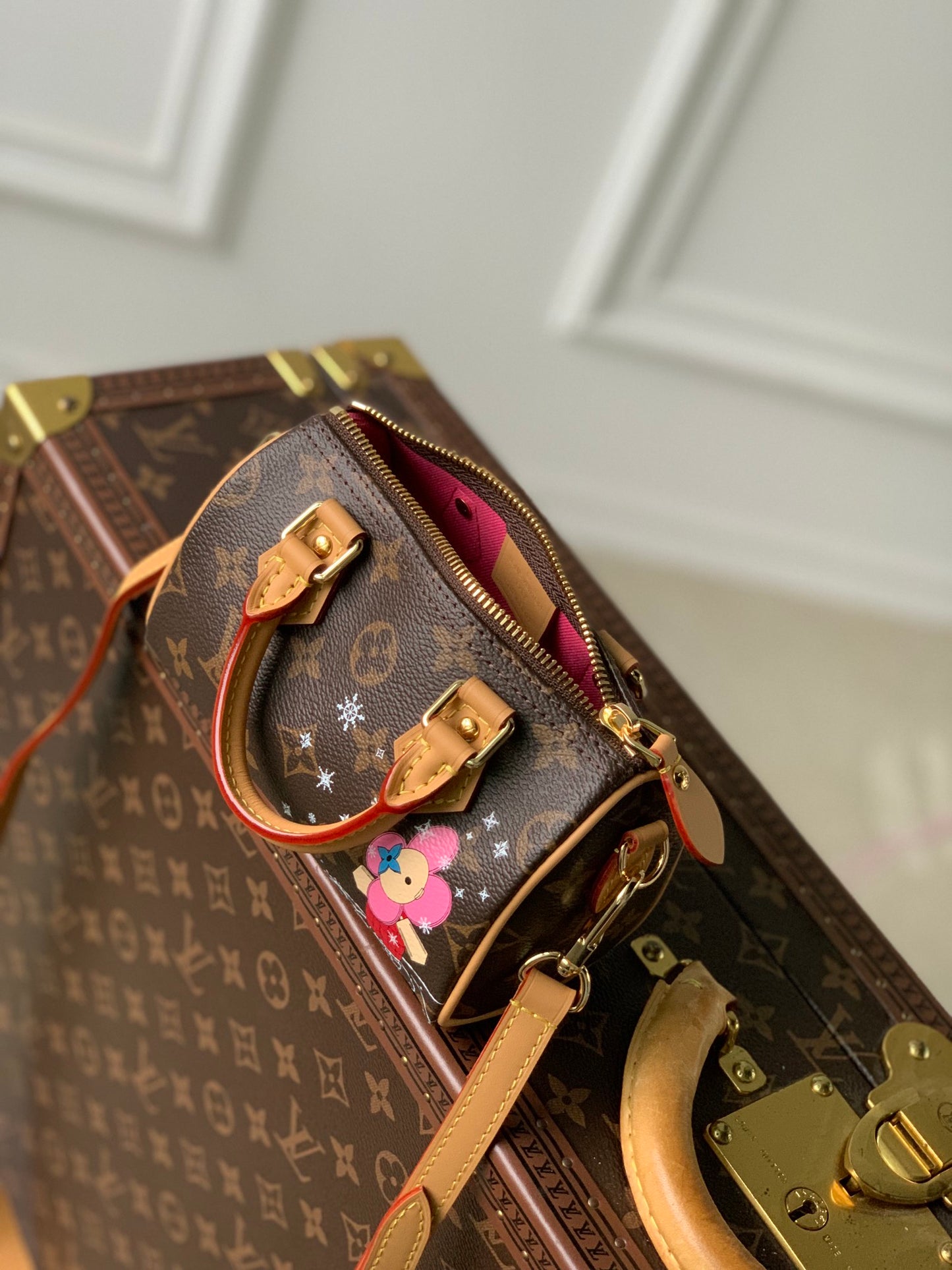 Louis Vuitton Brown Monogram Canvas Mini Duffle Bag with Cartoon Character Print