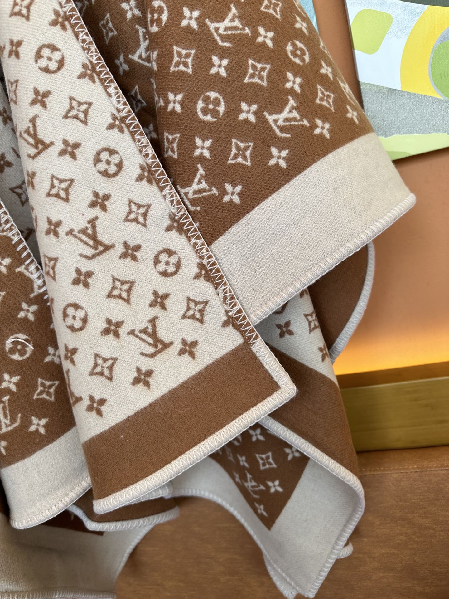 Louis Vuitton Monogram Classic Blanket - Brown and Beige Luxury Wool Cashmere Blend Throw