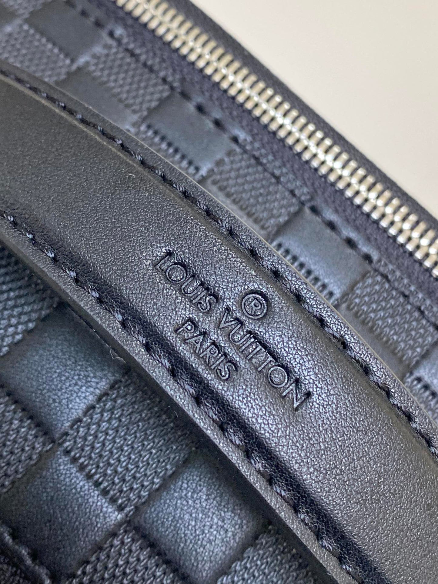Louis Vuitton Luxury Black Woven Leather Checkerboard Travel Backpack