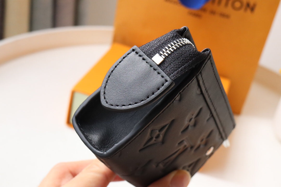 Louis Vuitton Classic Black Quilted Leather Wallet on Chain Crossbody Bag