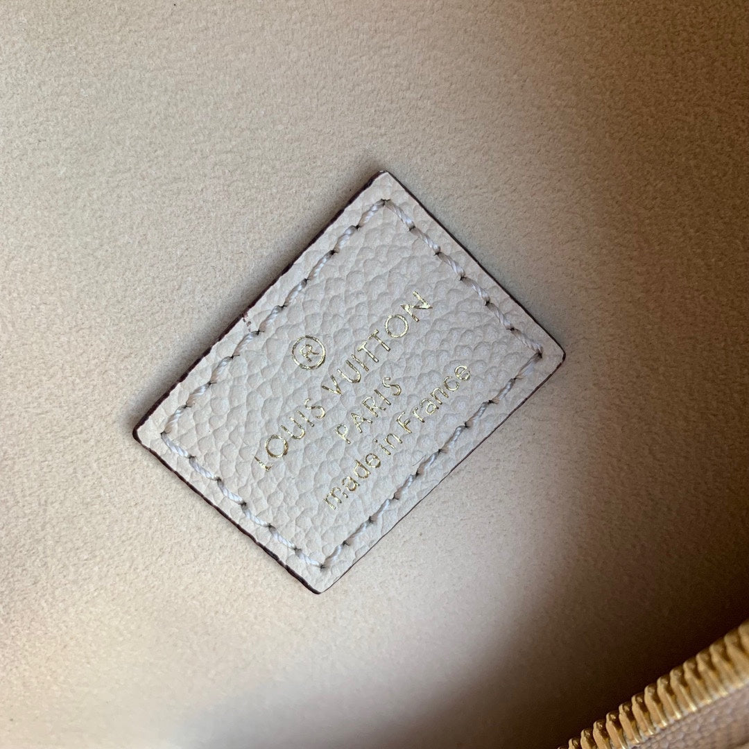 Louis Vuitton Cream Embossed Monogram Crescent Shoulder Bag with Gold Chain Detail