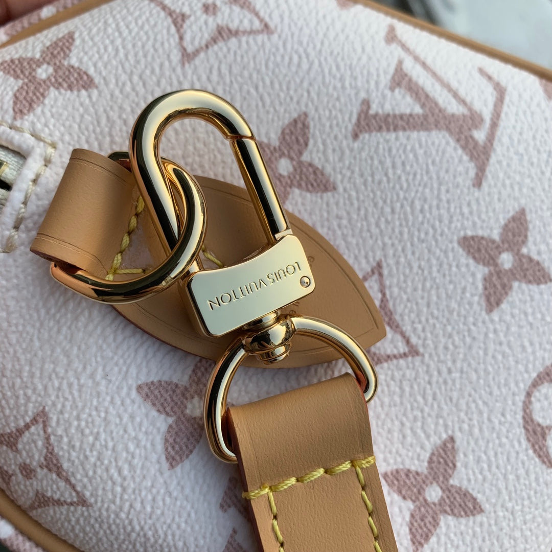 Louis Vuitton Speedy Bandoulière 20 Monogram Empreinte Leather Handbag - Bicolor Beige/Black