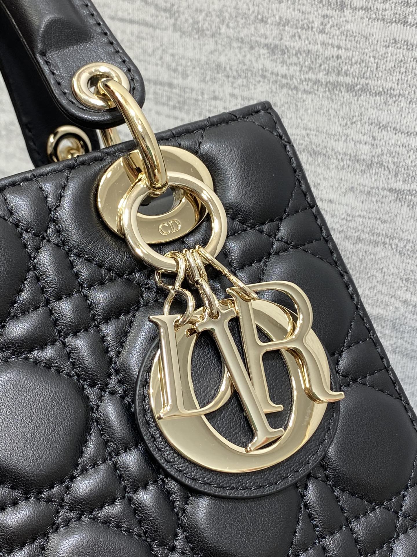 Dior Small Lady Dior My ABCDior Bag Black Cannage Lambskin Gold-Finish Metal