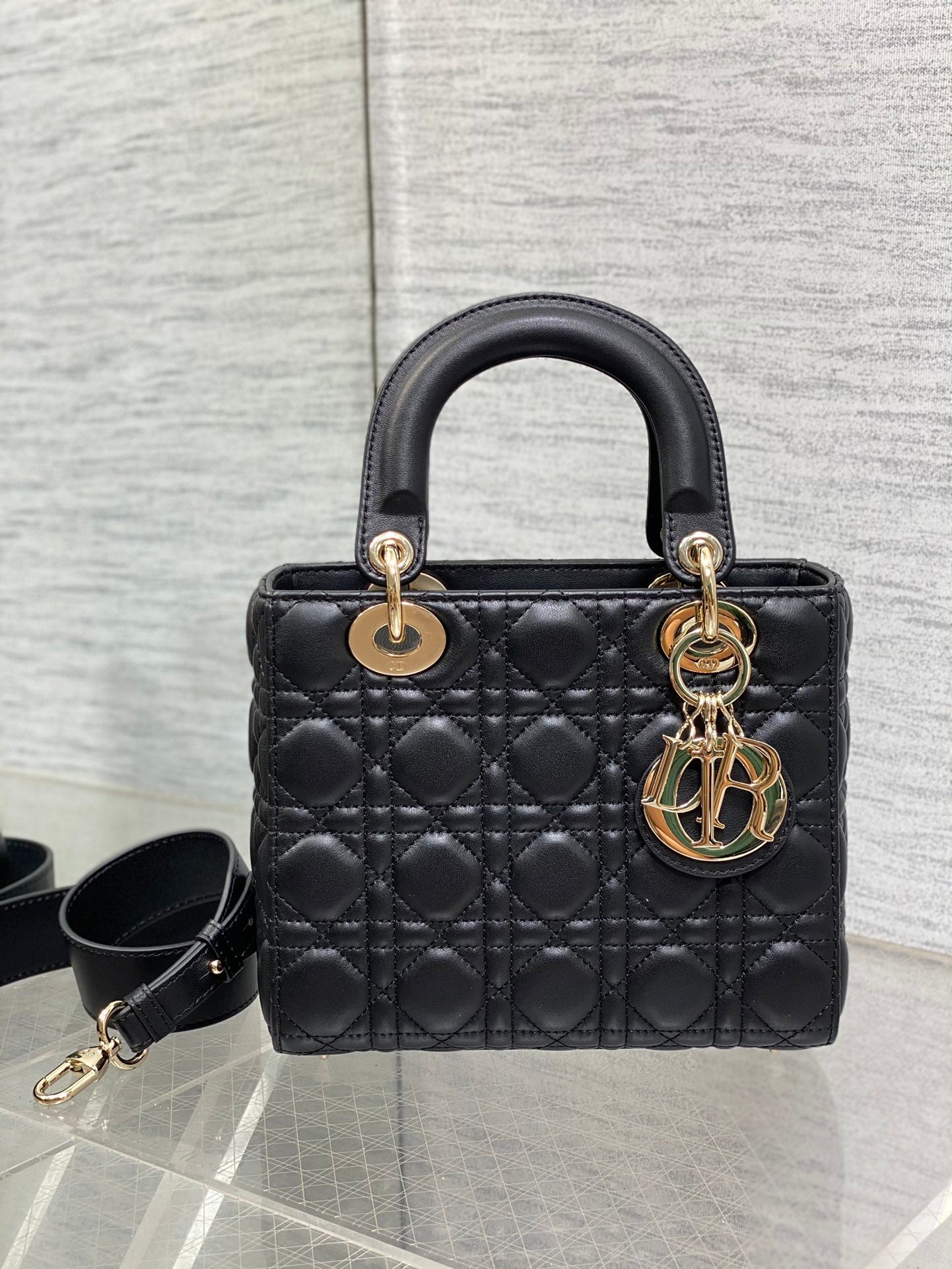 Lady Dior My ABCDior Bag Black Cannage Lambskin Gold-Finish Metal