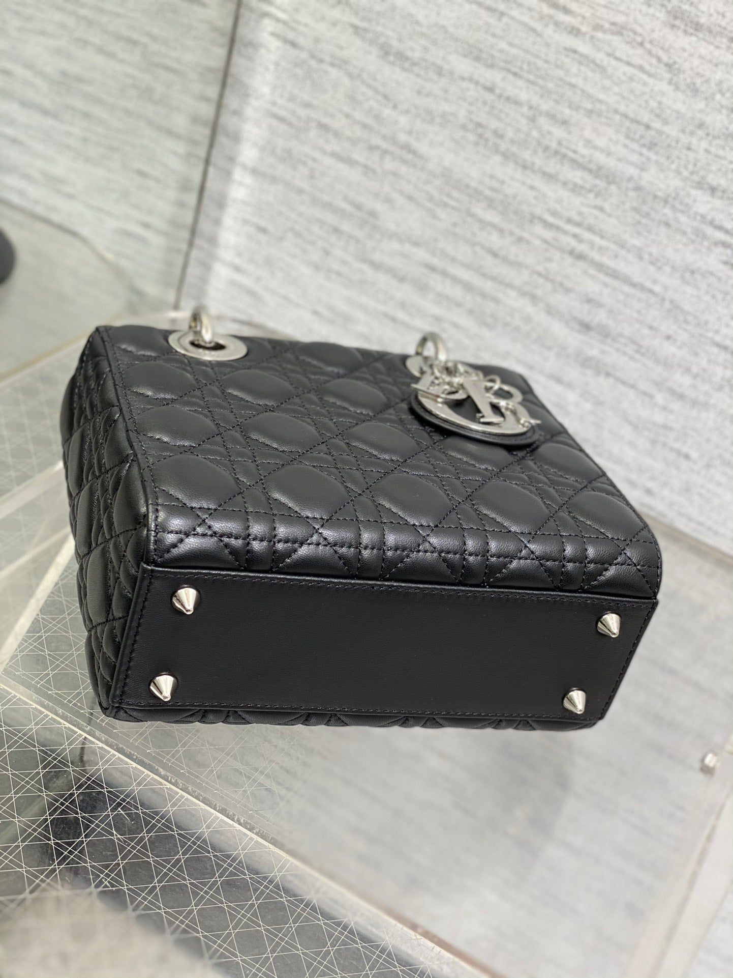 Mini Lady Dior Bag in Black Cannage Lambskin with Silver-Tone Hardware