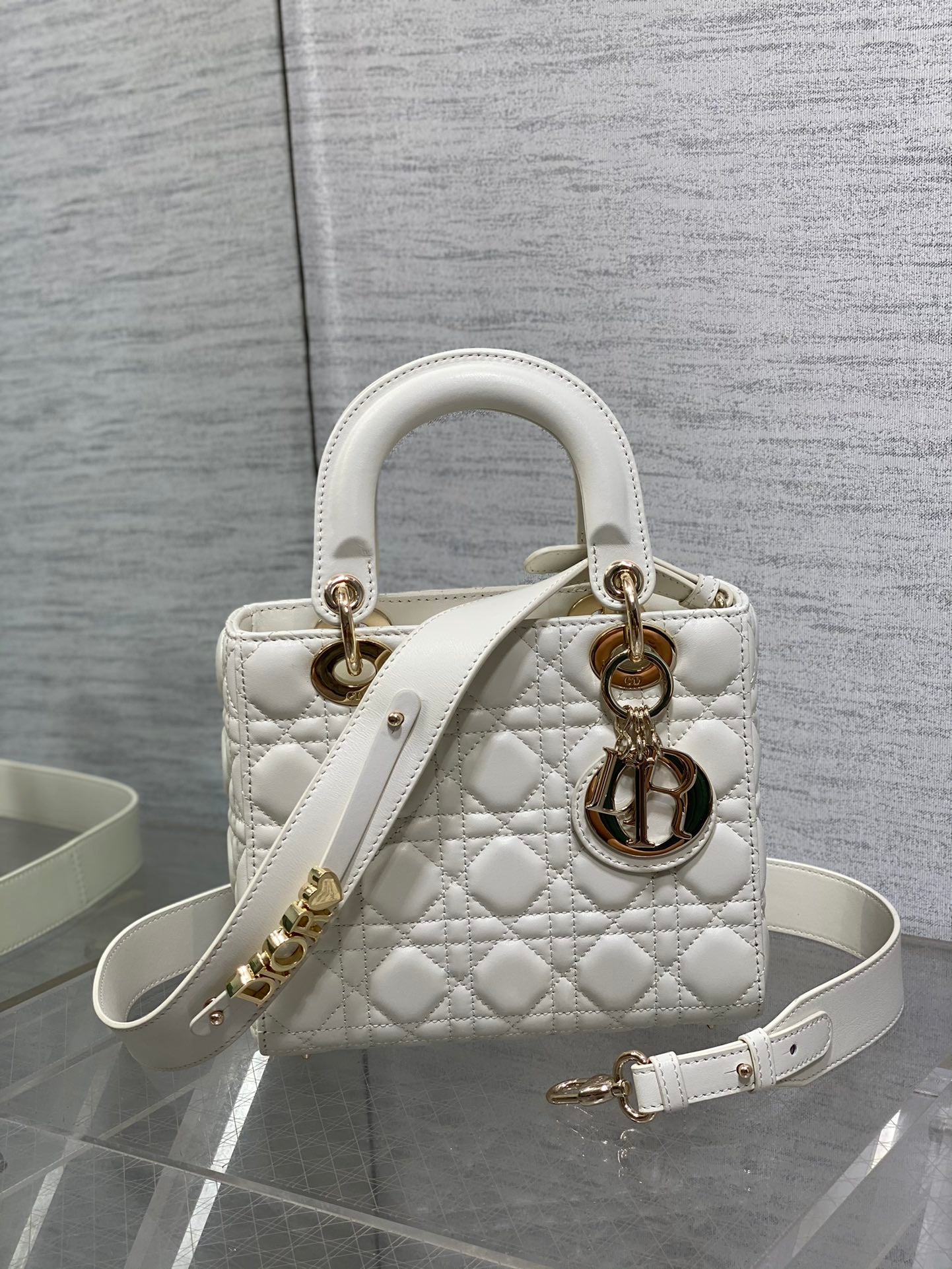 Christian Dior Lady Dior Small My ABCDior Bag White Cannage Lambskin