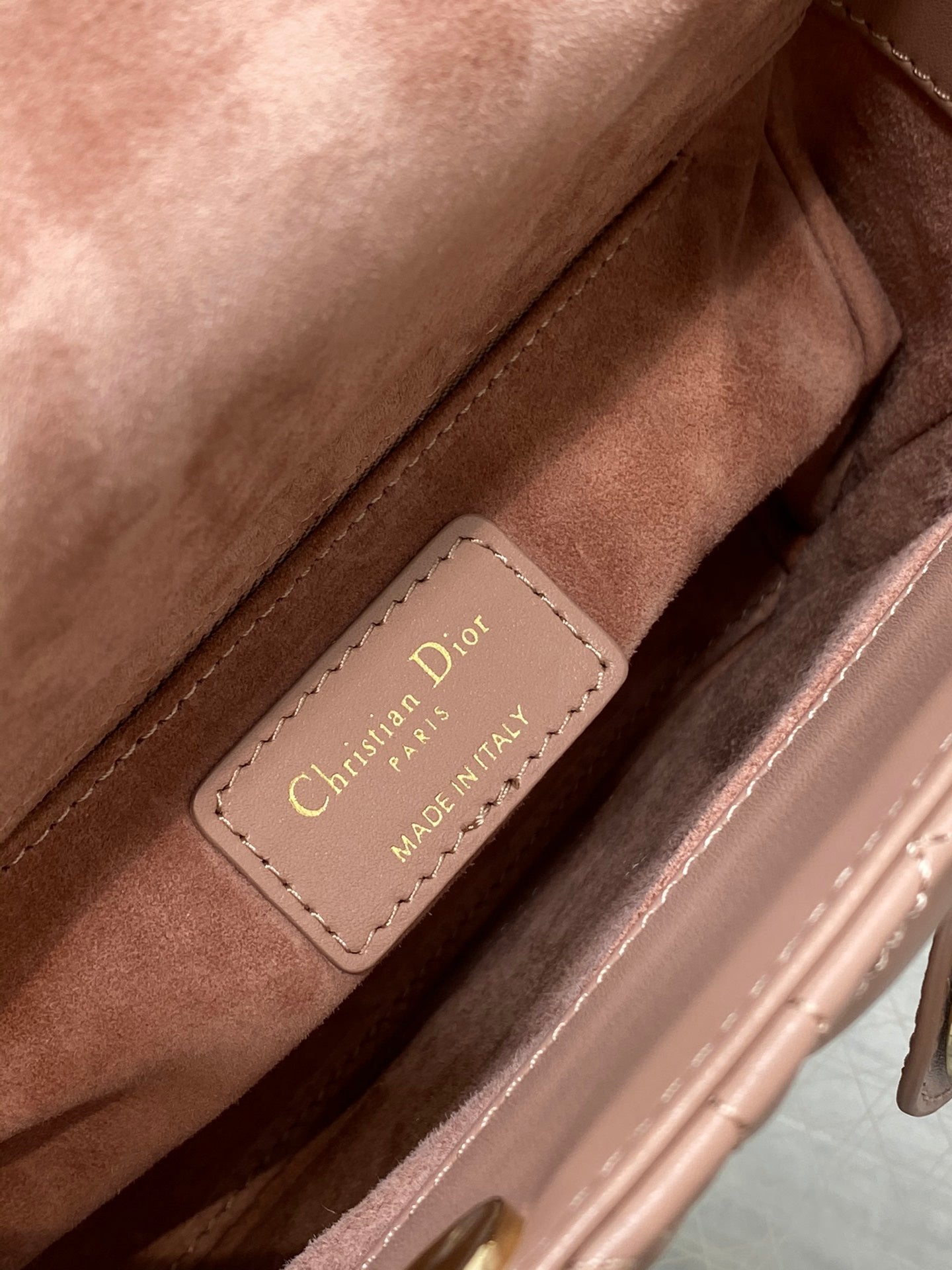 Christian Dior Lady Dior My ABCDior Bag Pink Lambskin Gold-Finish Metal