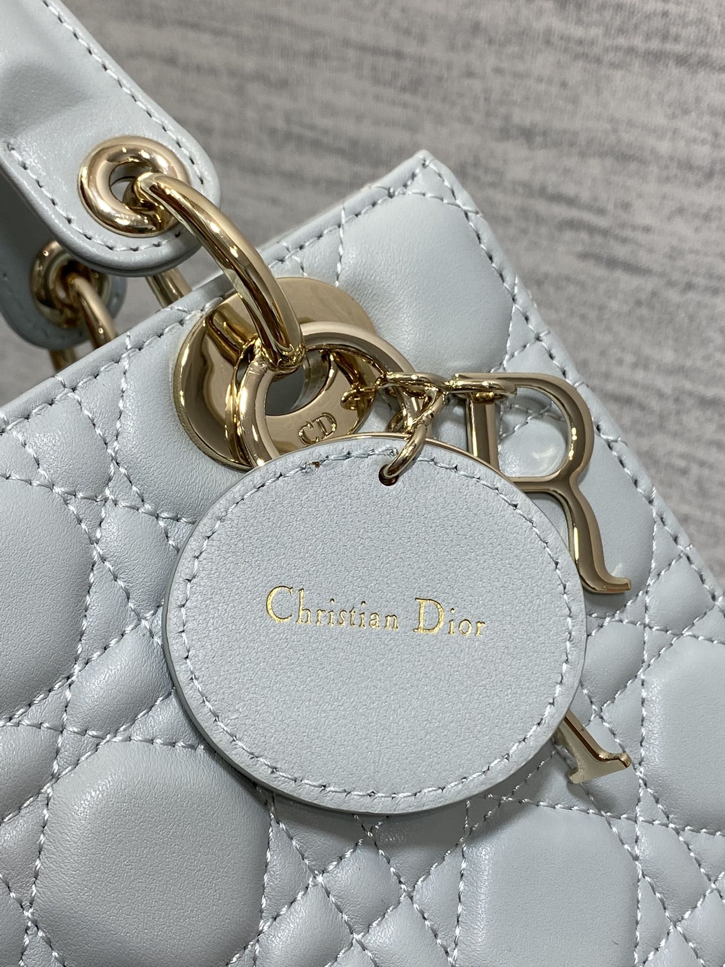 Lady Dior My ABCDior Small Bag - Light Blue Quilted Lambskin