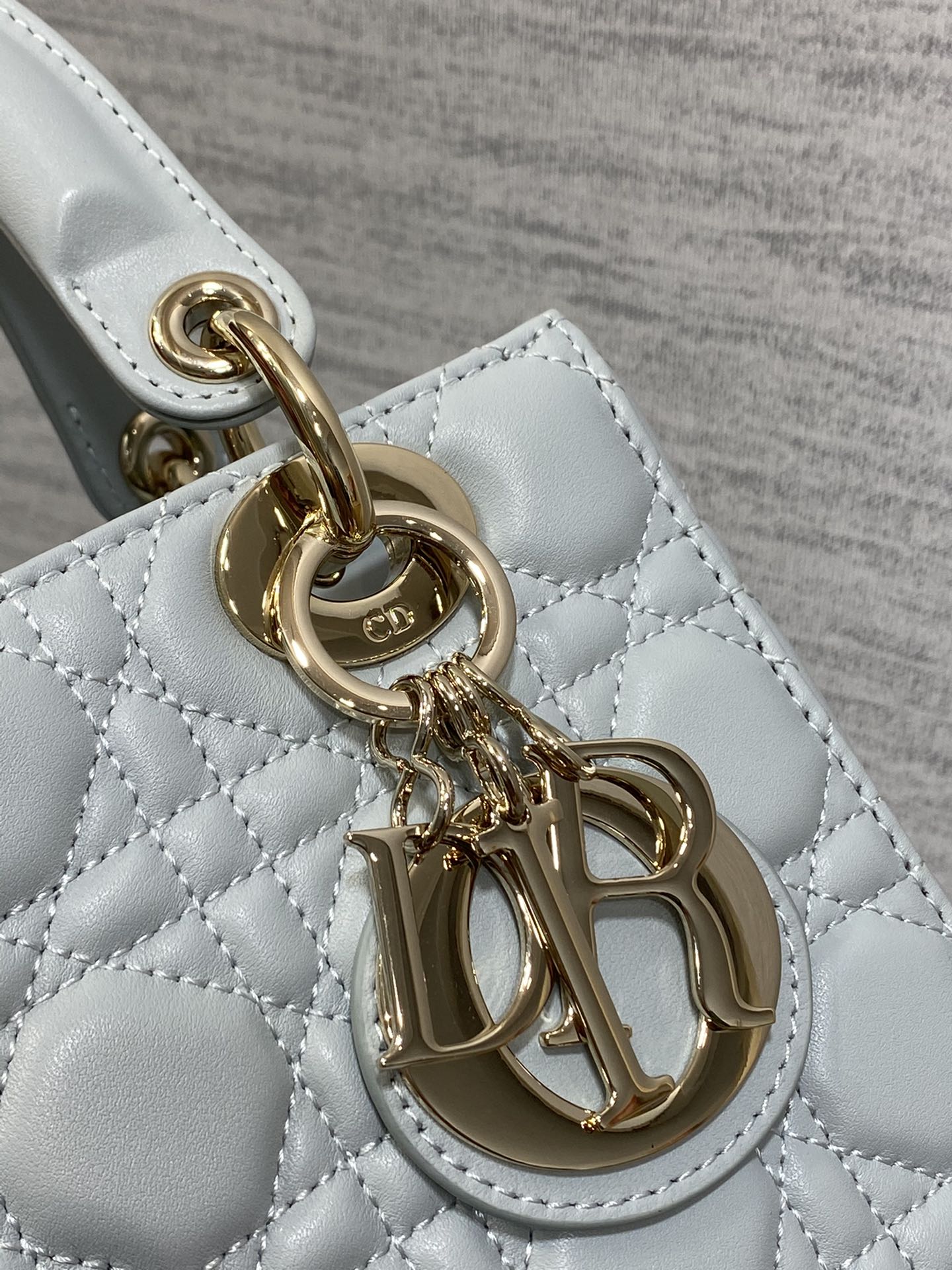 Dior Small Lady Dior My ABCDior Bag Cloud Blue Cannage Lambskin