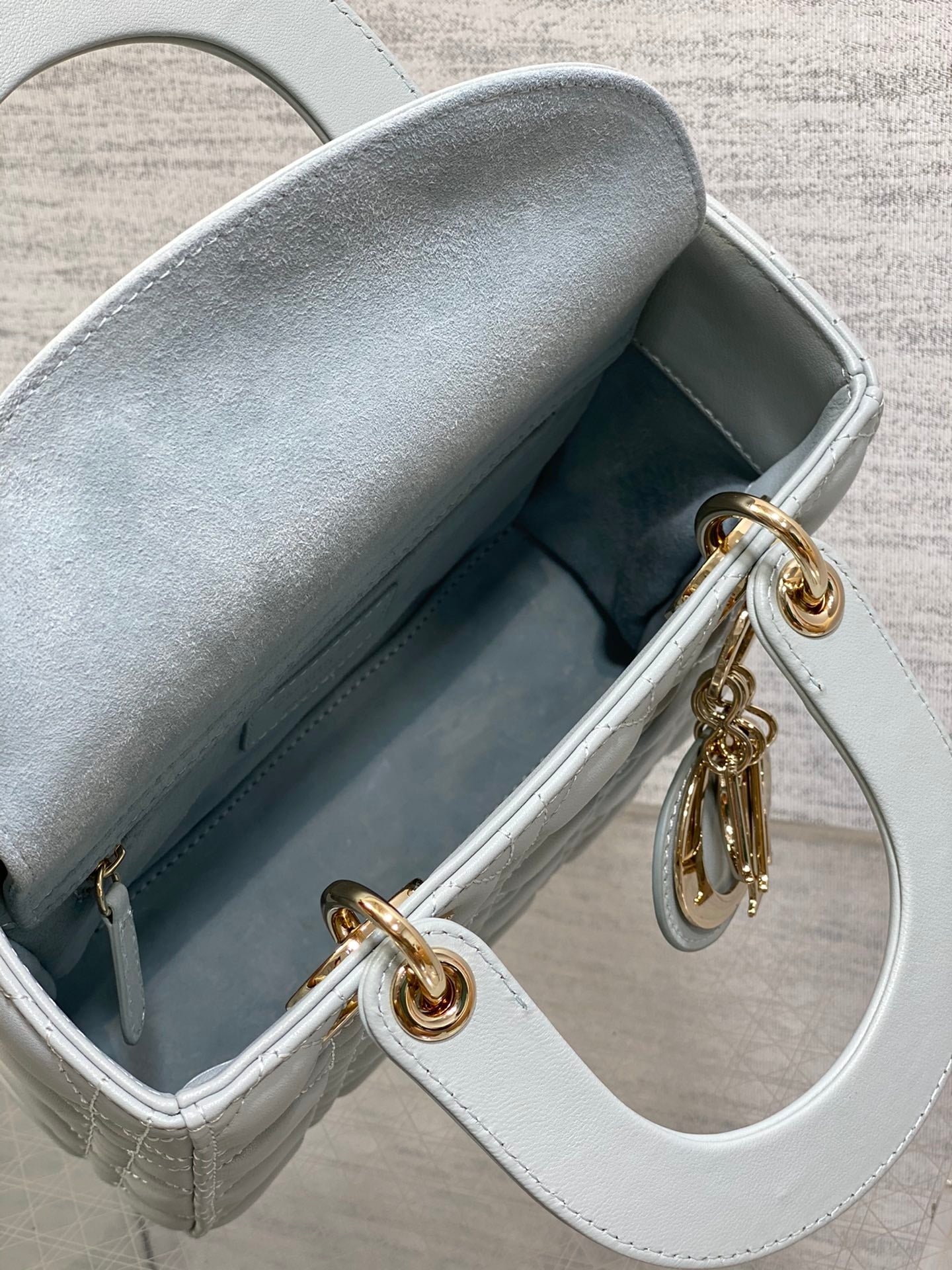 Christian Dior Small Lady My ABCDior Bag Cloud Blue Cannage Lambskin