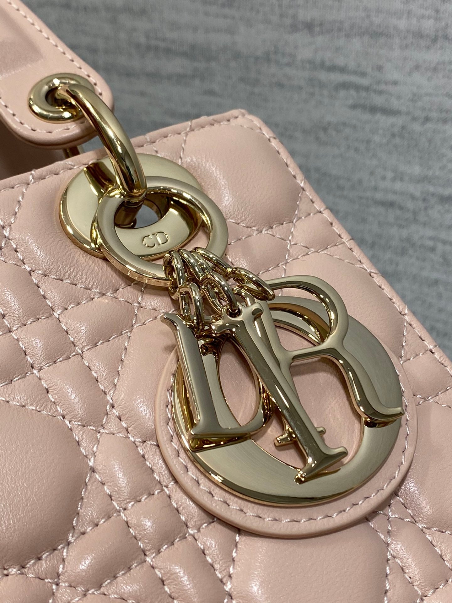 Dior Blush Pink Quilted Leather Top Handle Crossbody Handbag