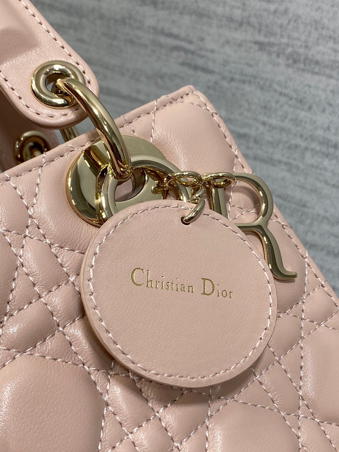 Dior Blush Pink Quilted Leather Top Handle Crossbody Handbag