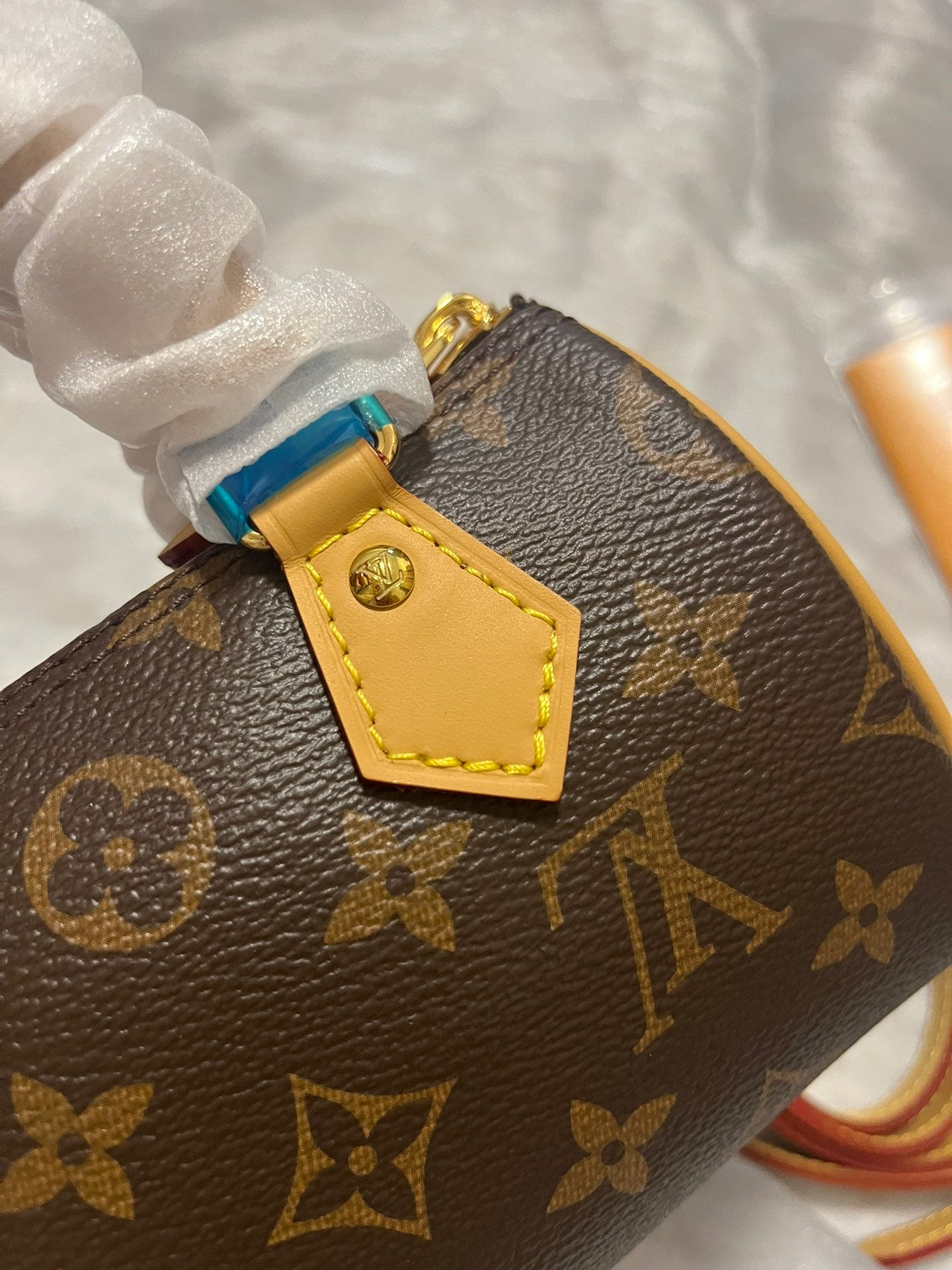Louis Vuitton Classic Monogram Mini Crossbody Duffle Bag with Leather Trim