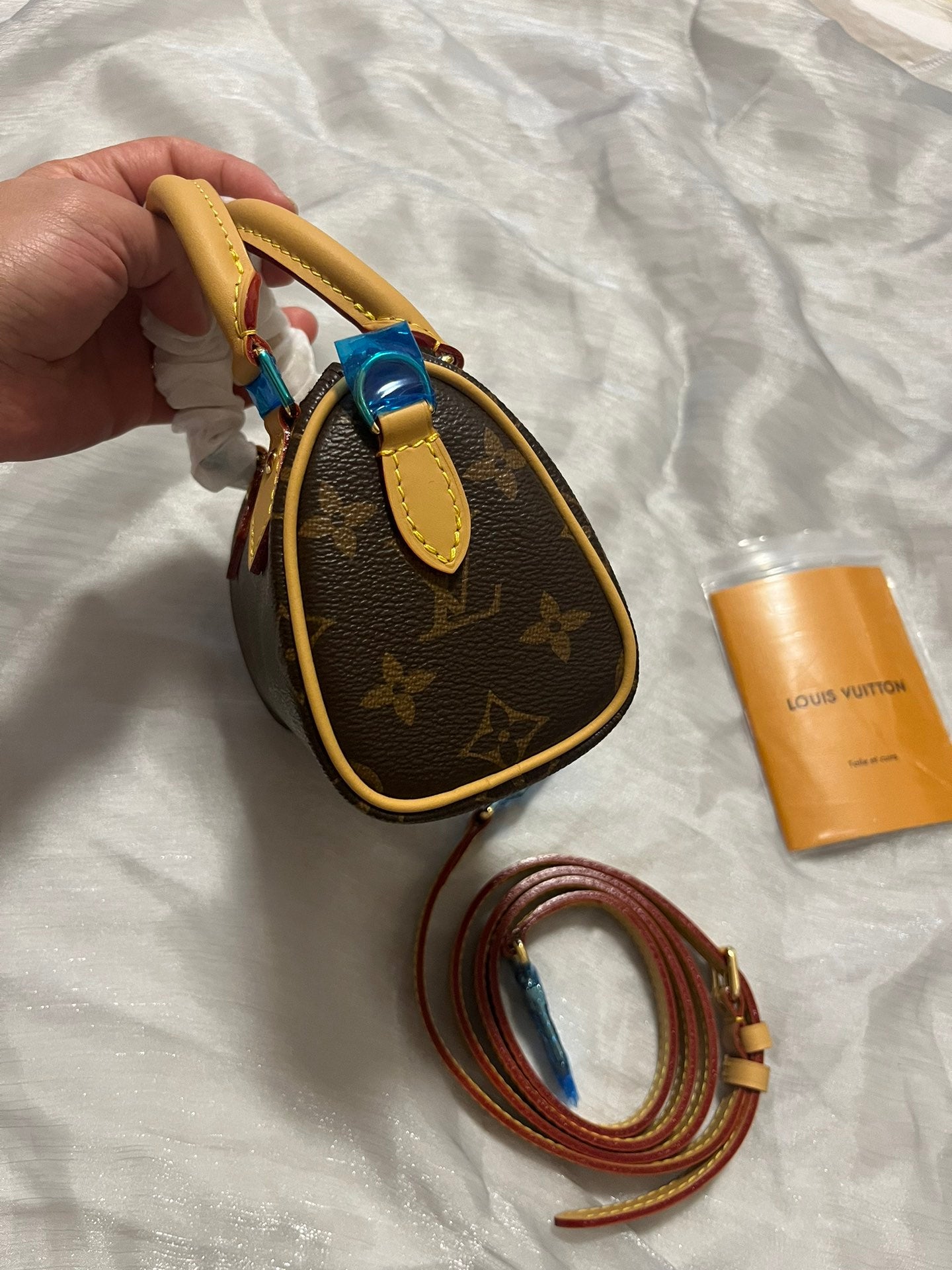 Louis Vuitton Classic Monogram Mini Crossbody Duffle Bag with Leather Trim