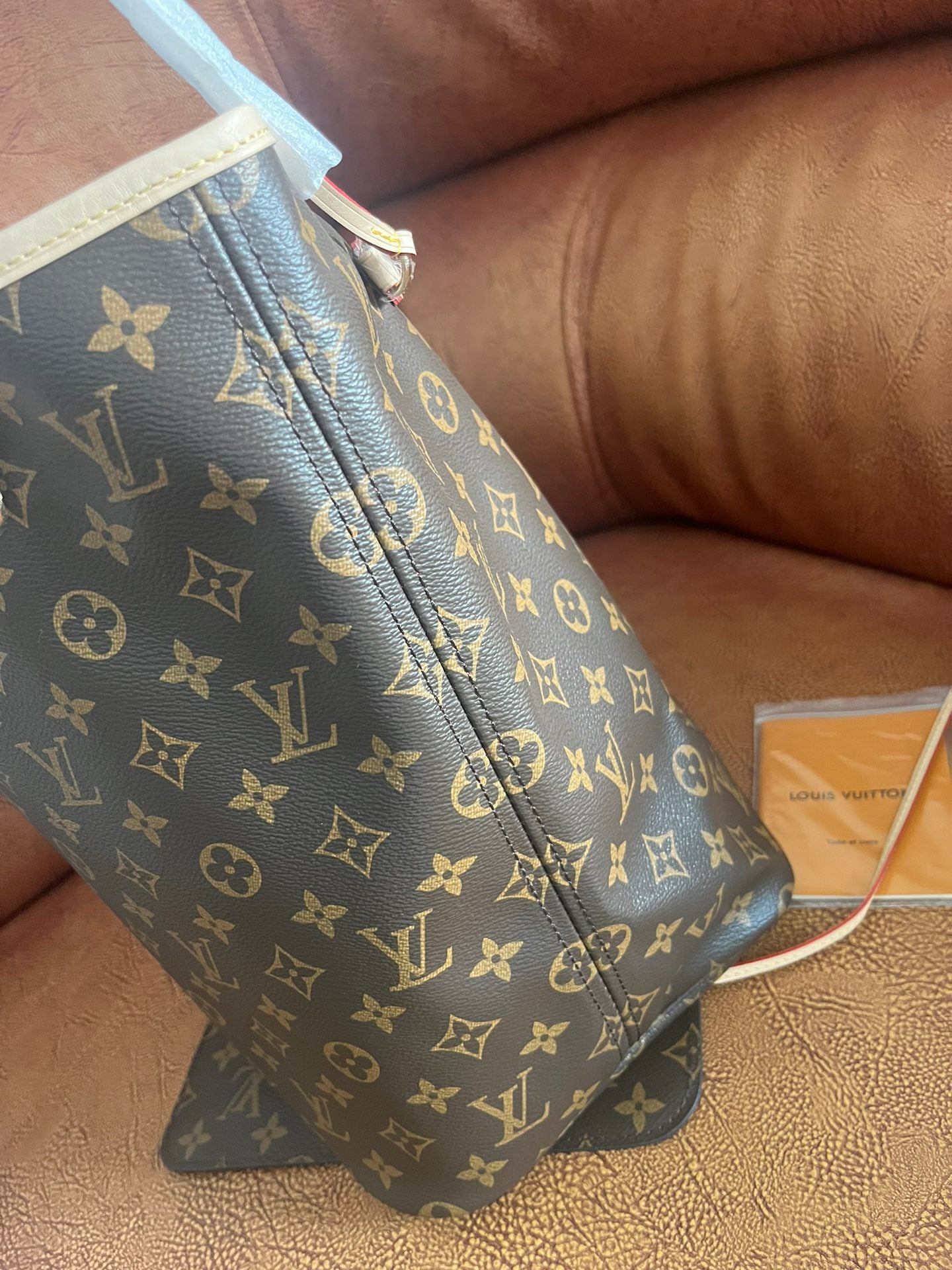 Louis Vuitton Classic Monogram Print Canvas Tote Bag with Leather Straps