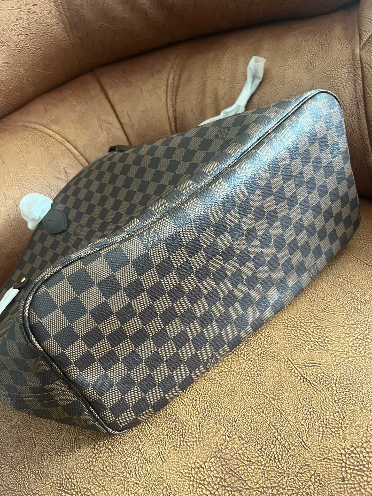 Louis Vuitton Classic Brown Checkerboard Tote Bag Women Large Shoulder Purse