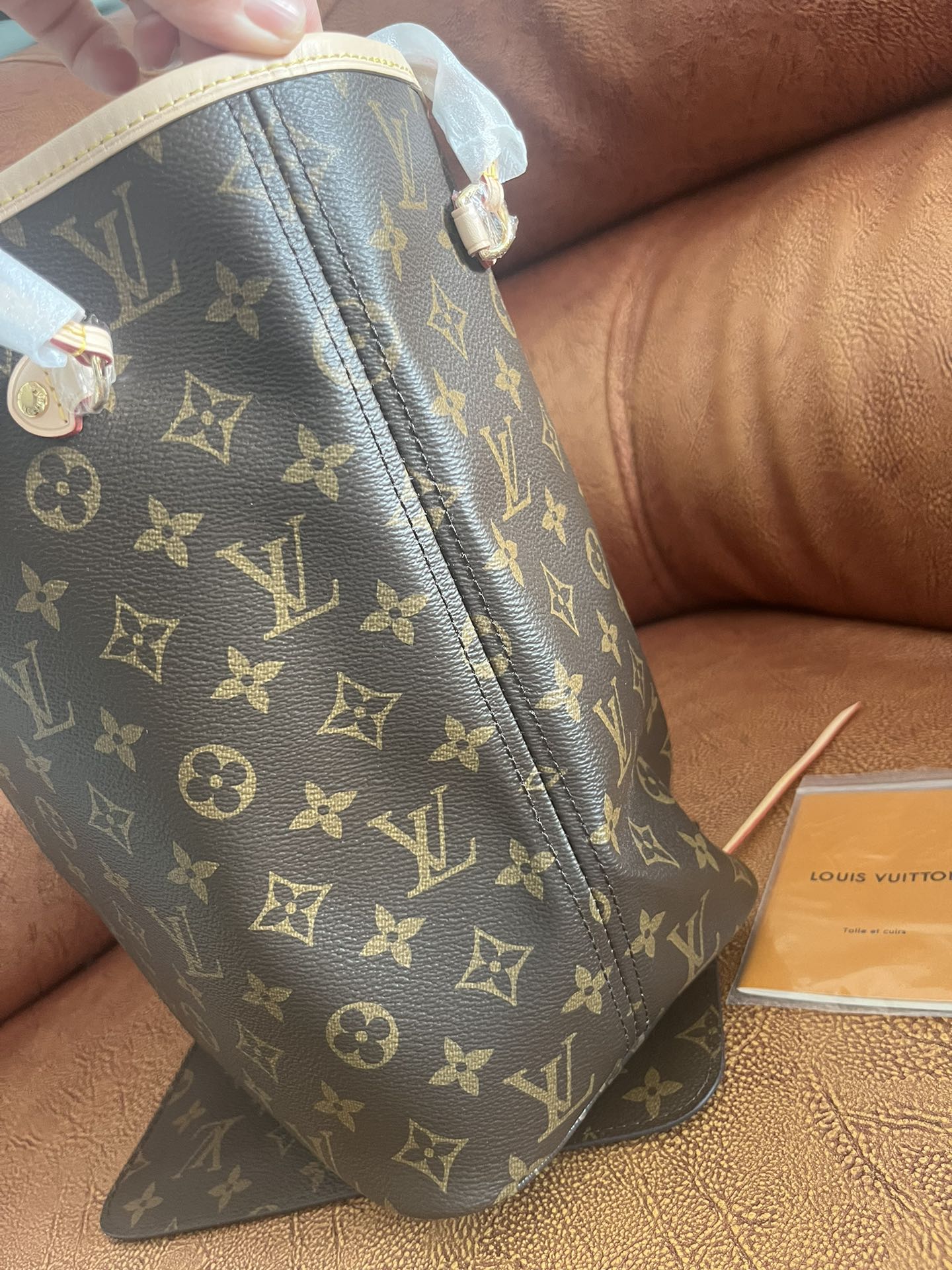 Louis Vuitton Brown Monogram Canvas Shoulder Tote Bag with Removable Pouch