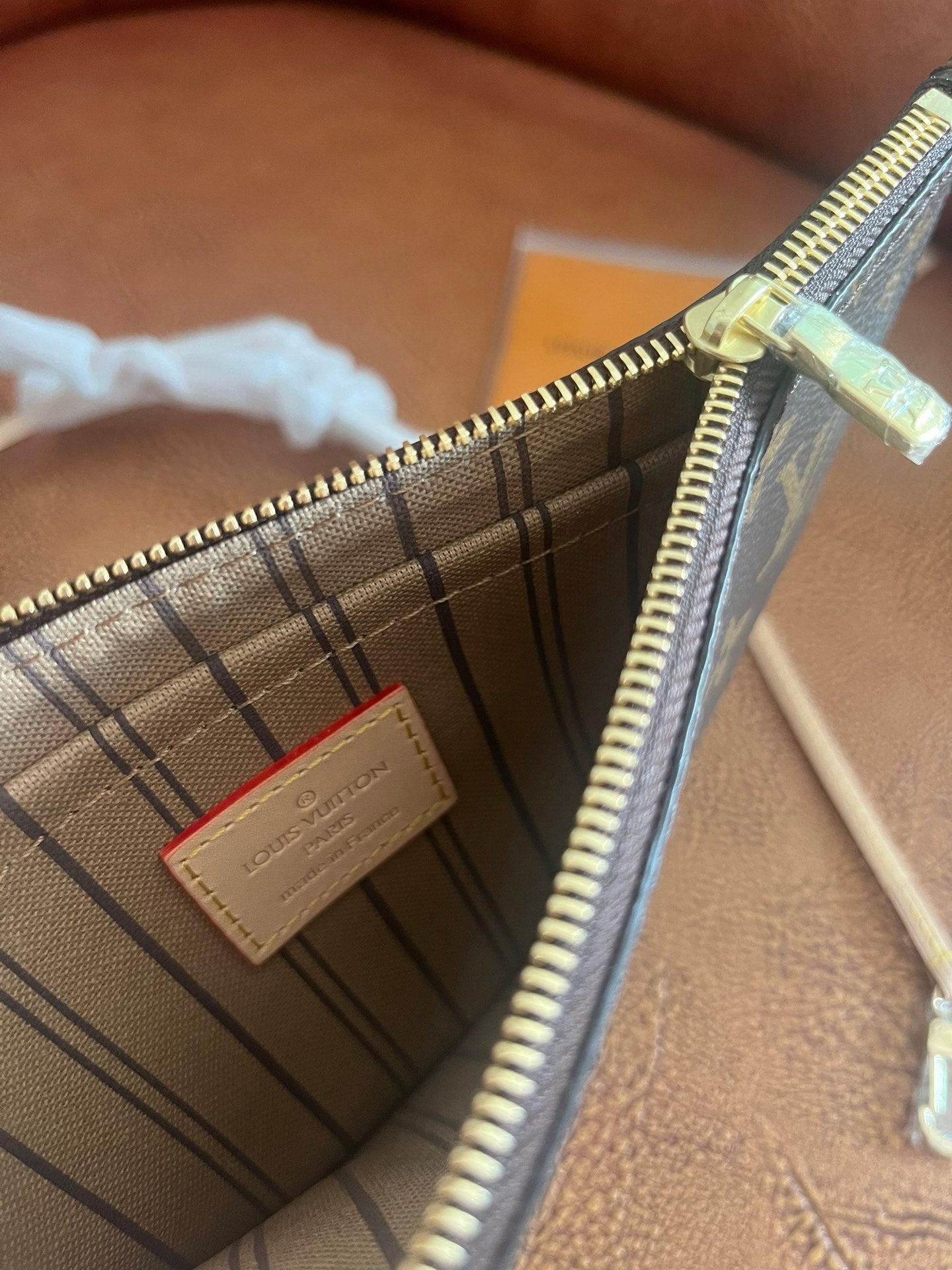 Louis Vuitton Brown Monogram Canvas Shoulder Tote Bag with Removable Pouch