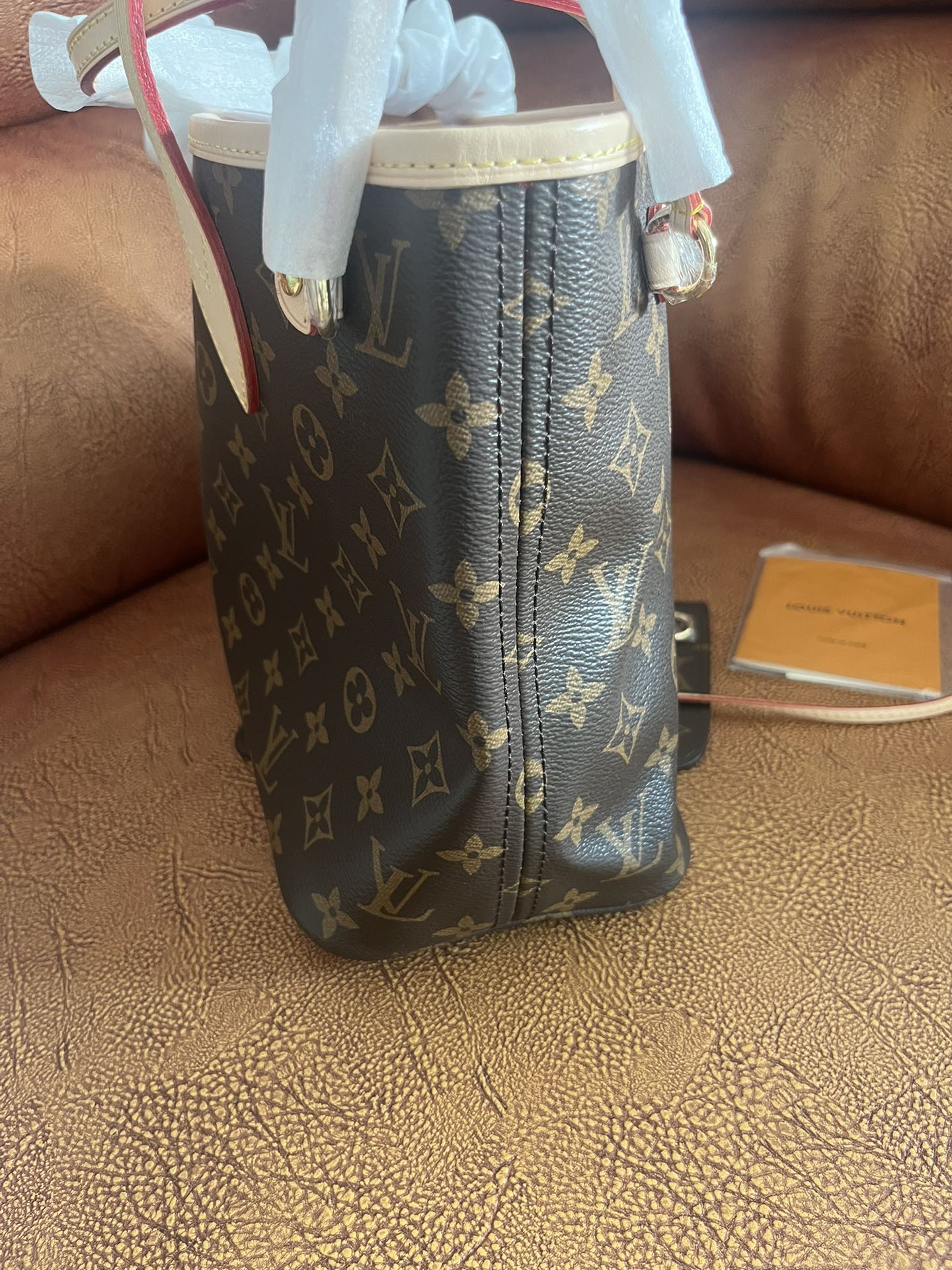 Louis Vuitton Women's Classic Brown Monogram Canvas Shoulder Tote Bag with Pouch