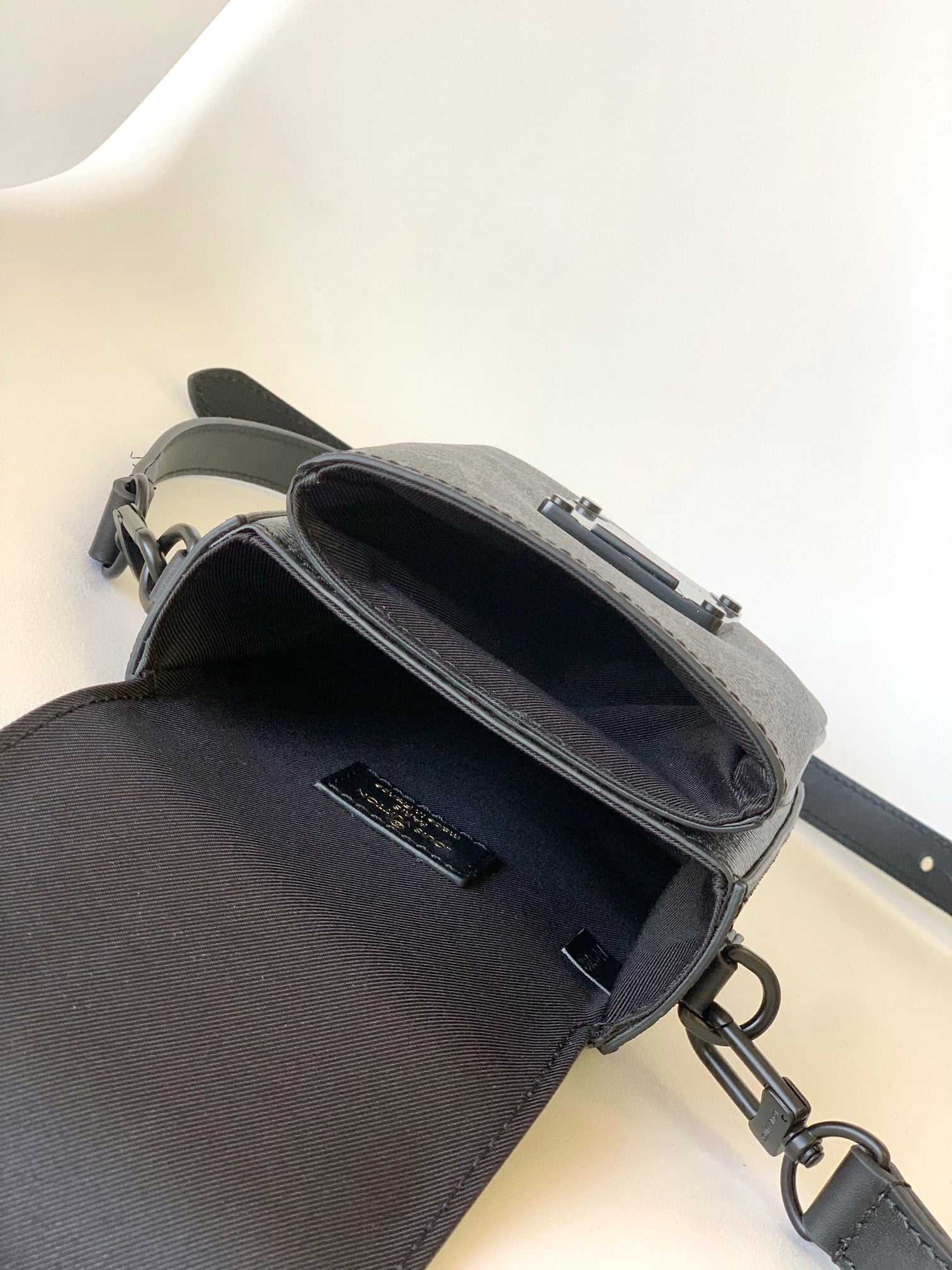 Louis Vuitton Charcoal Monogram Mini Vertical Crossbody Messenger Bag