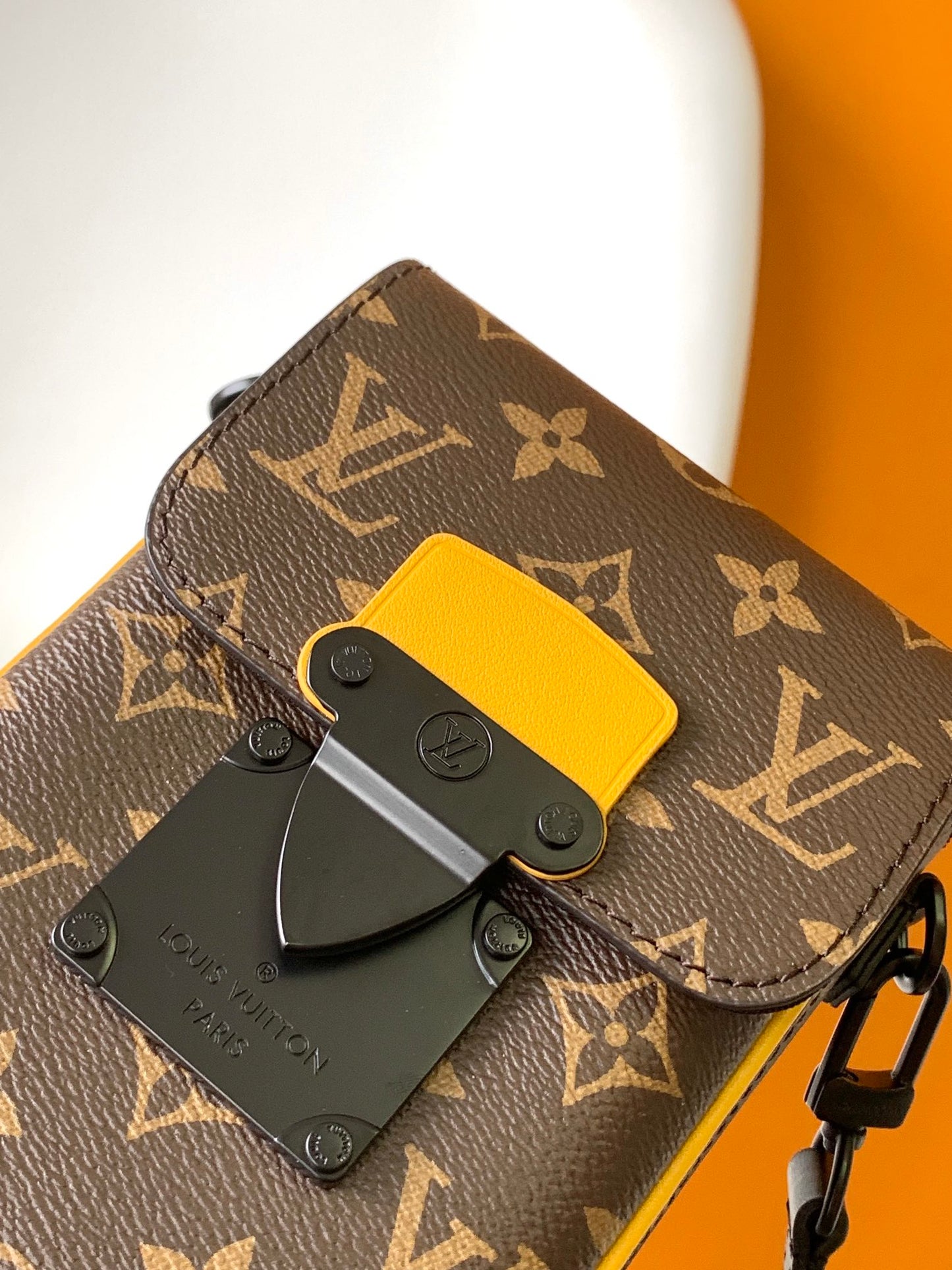 Louis Vuitton Brown Monogram Canvas Vertical Crossbody Phone Bag with Strap