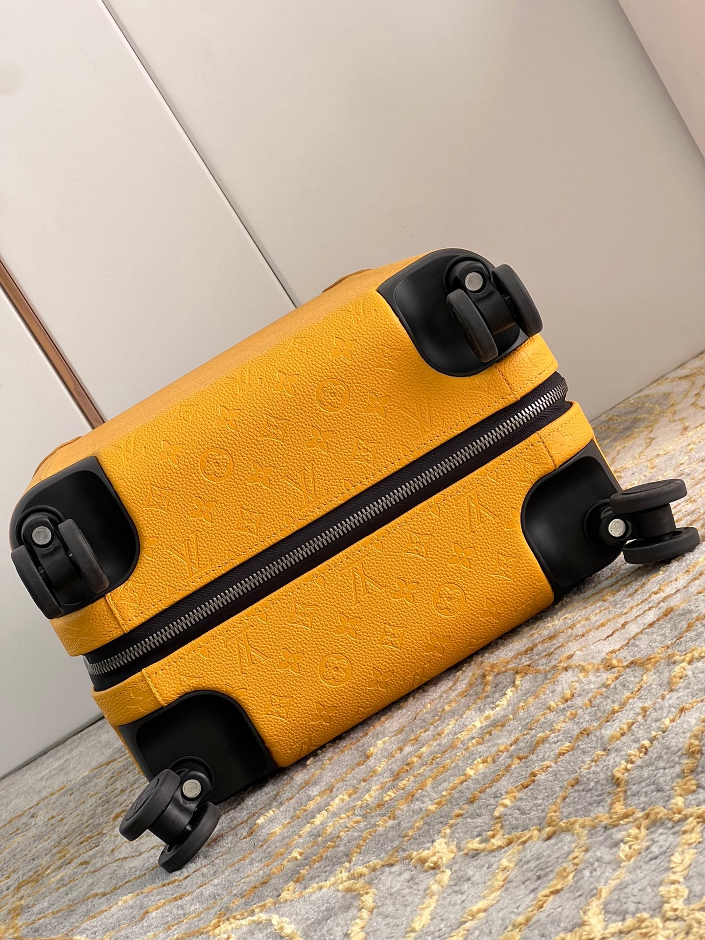 Yellow Hard Shell Carry-On Suitcase with Spinner Wheels