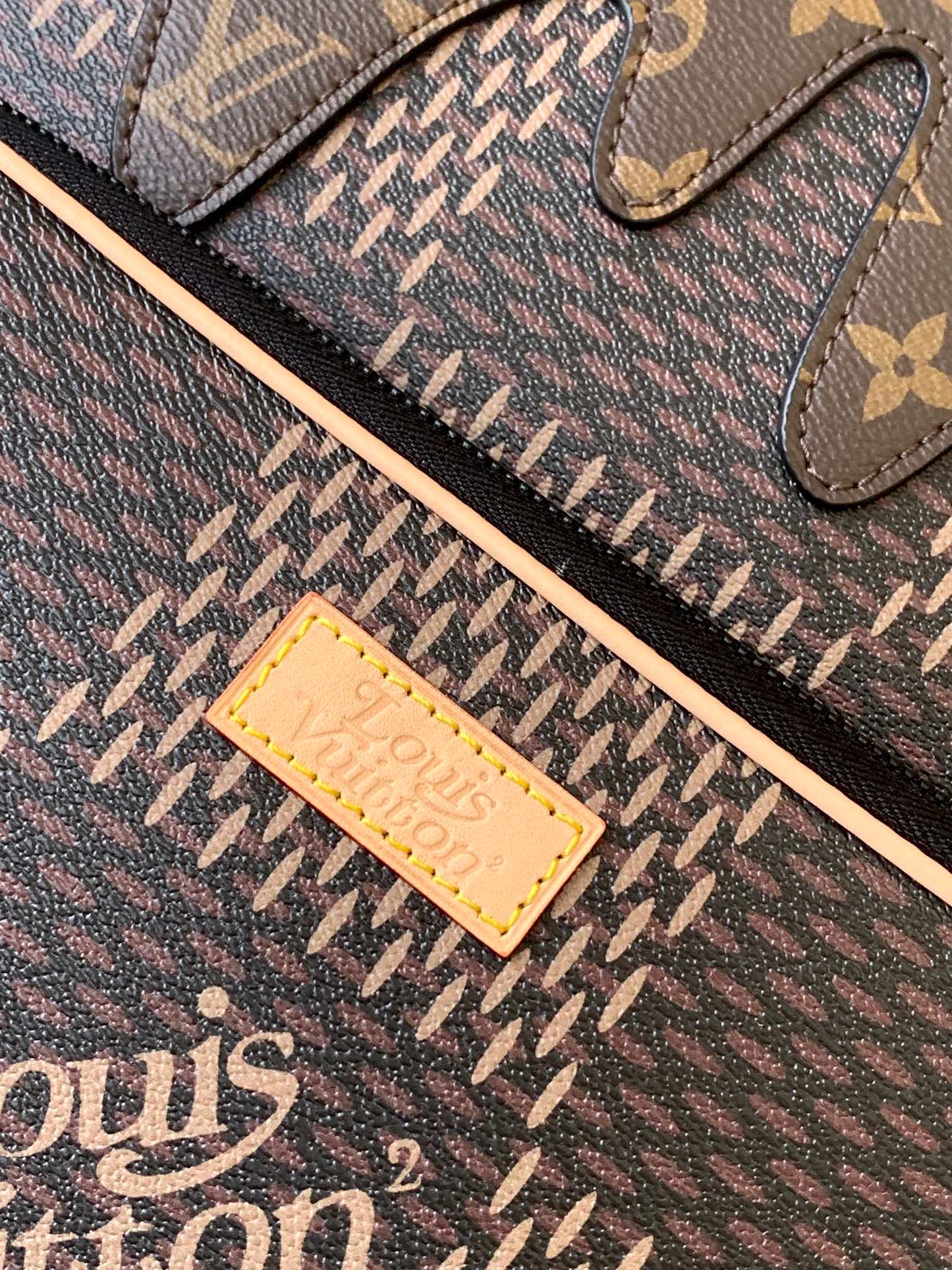 Louis Vuitton Luxury Brown Patchwork Monogram and Checkerboard Canvas Backpack