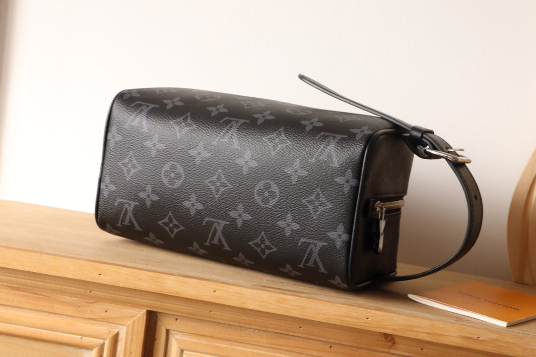 Louis Vuitton Black Monogram Toiletry Bag Luxury Travel Dopp Kit Organizer