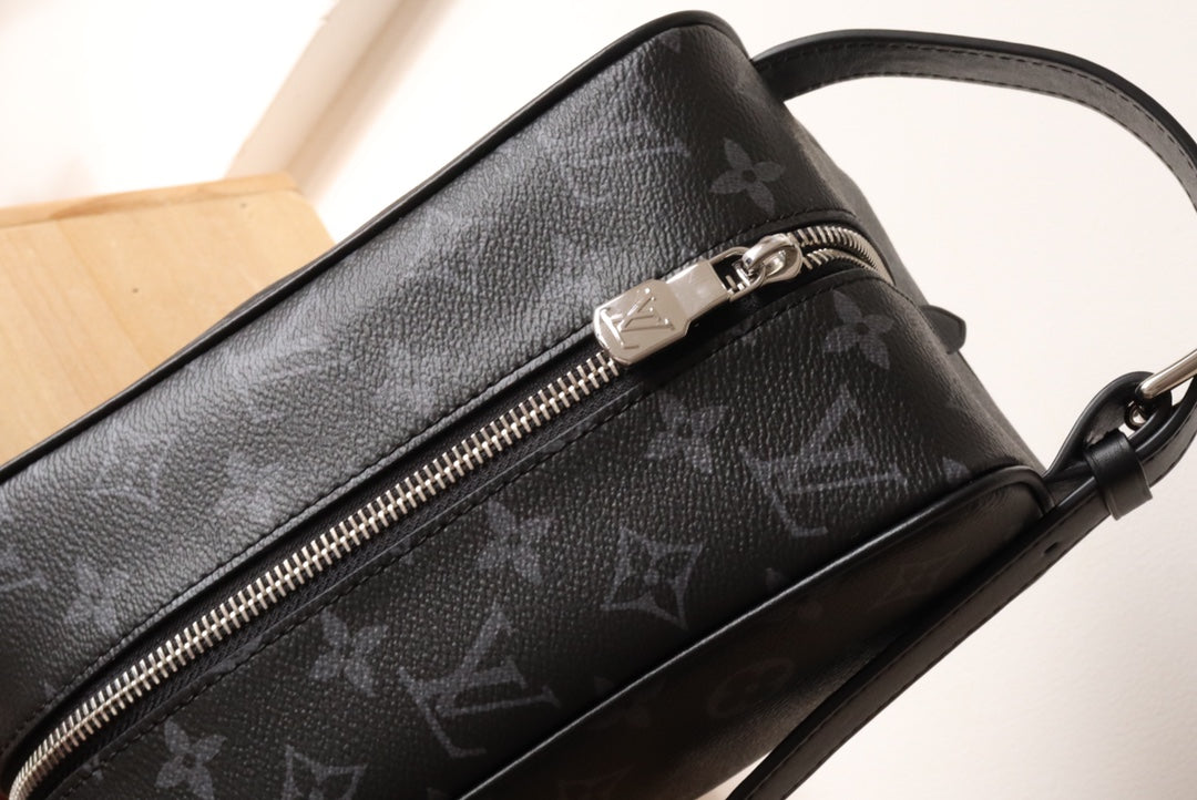 Louis Vuitton Black Monogram Toiletry Bag Luxury Travel Dopp Kit Organizer