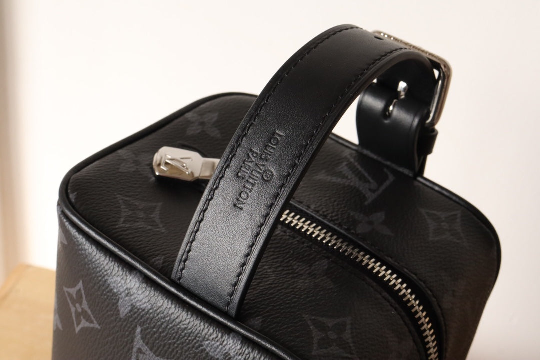 Louis Vuitton Black Monogram Toiletry Bag Luxury Travel Dopp Kit Organizer