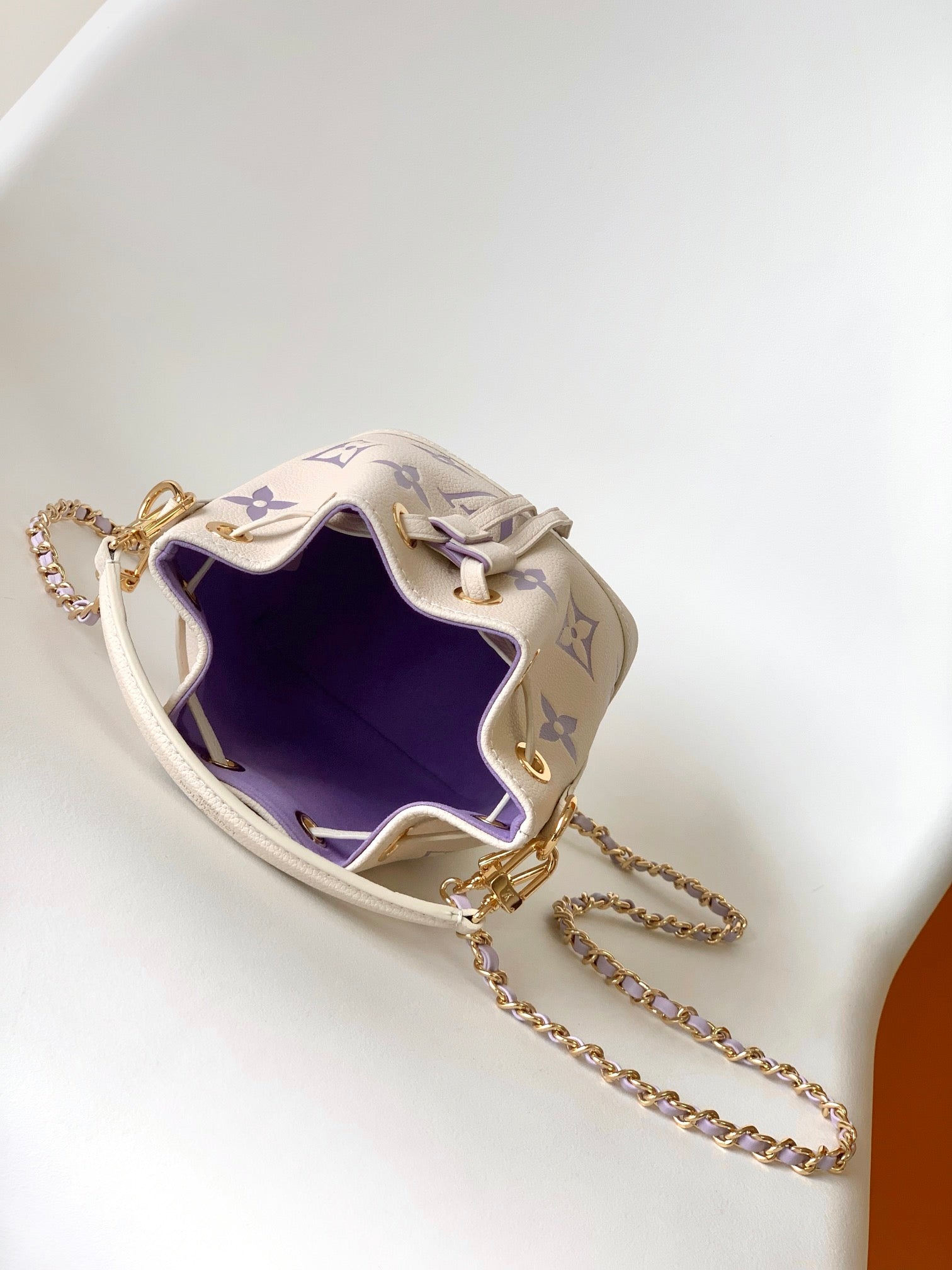 Louis Vuitton Nano Noé Bicolor Monogram Bucket Bag - White &amp; Purple
