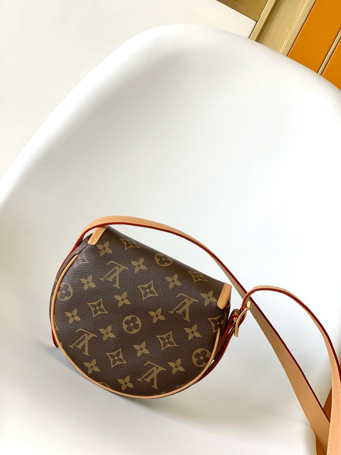 Louis Vuitton Brown Monogram Canvas Crossbody Saddle Bag with Leather Trim