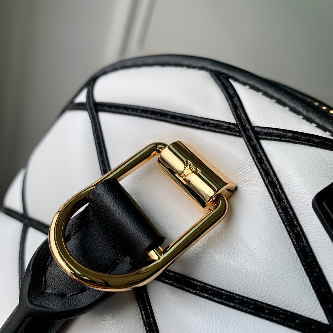 Louis Vuitton Alma BB Malletage Quilted Leather Handbag - Black &amp; White