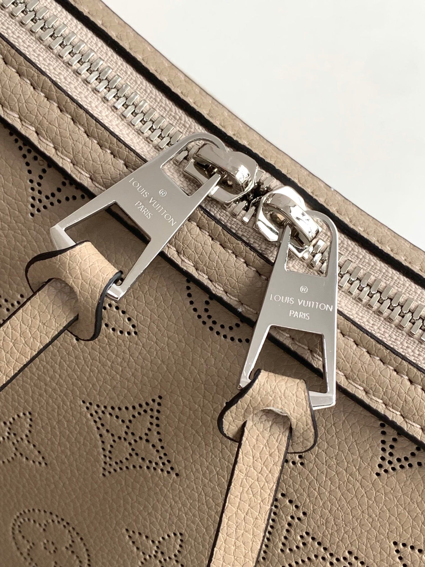 Louis Vuitton Taupe Monogram Embossed Leather Hobo Bag with Chain Strap