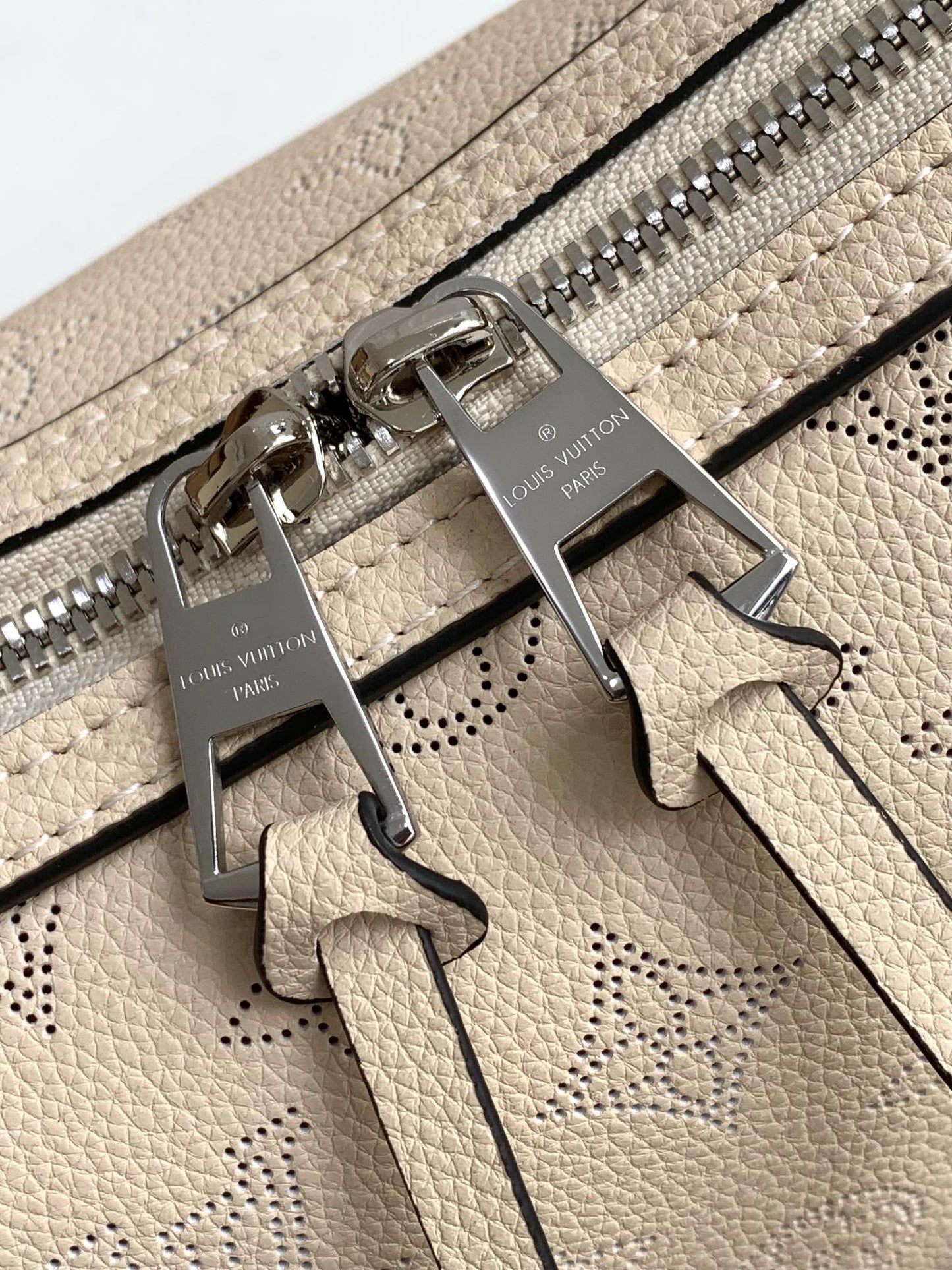Louis Vuitton Beige Embossed Monogram Leather Shoulder Bag with Chain Strap