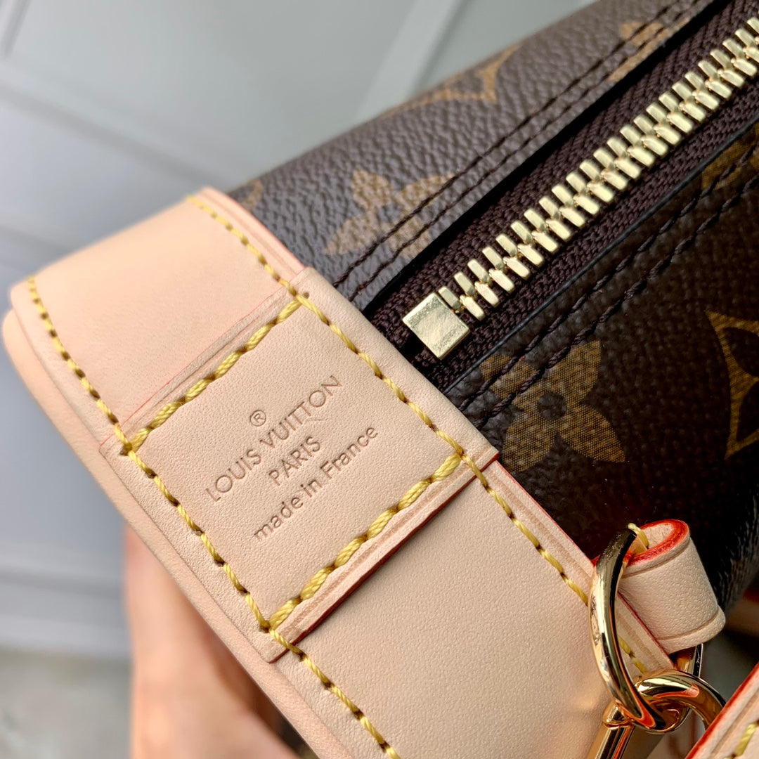 Louis Vuitton Classic Monogram Brown Canvas Mini Backpack with Leather Trim