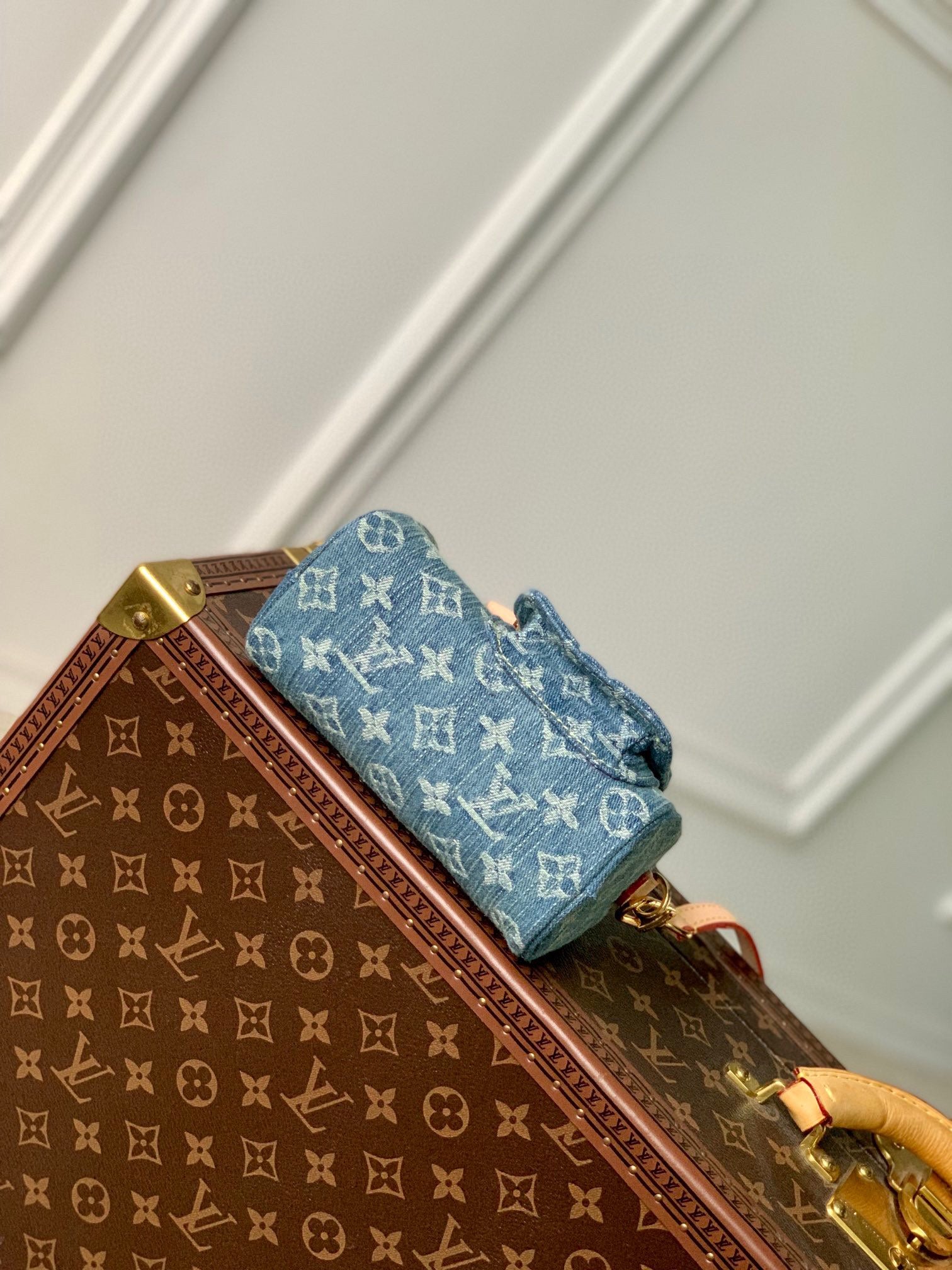 Louis Vuitton Blue Denim Monogram Mini Top-Handle Satchel Crossbody Bag