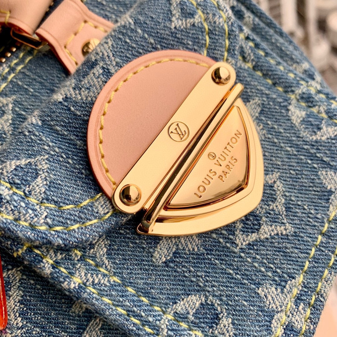 Louis Vuitton Blue Denim Monogram Mini Top-Handle Satchel Crossbody Bag