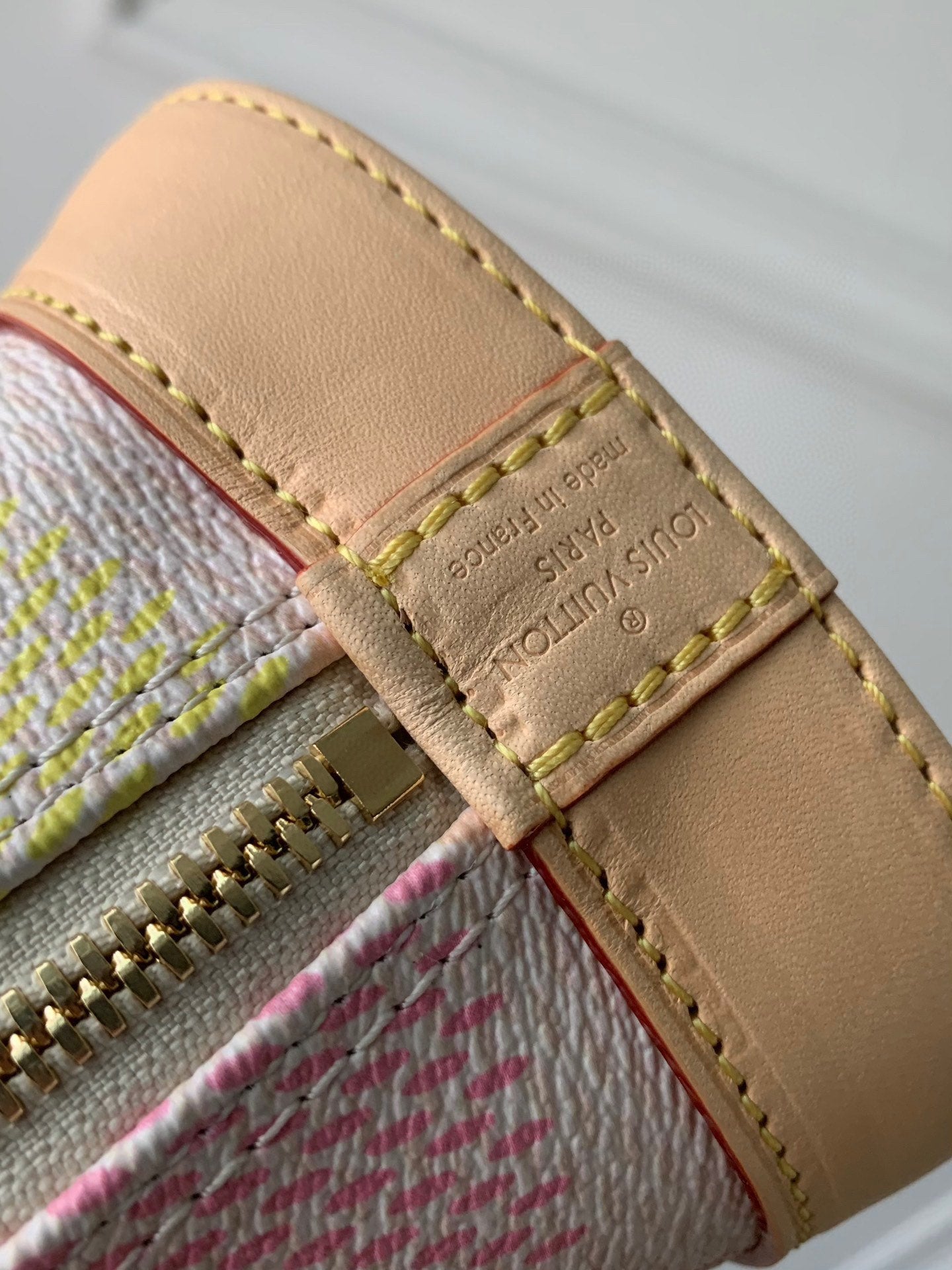 Louis Vuitton Elegant Pastel Checkered Dome Handbag with Leather Top Handle