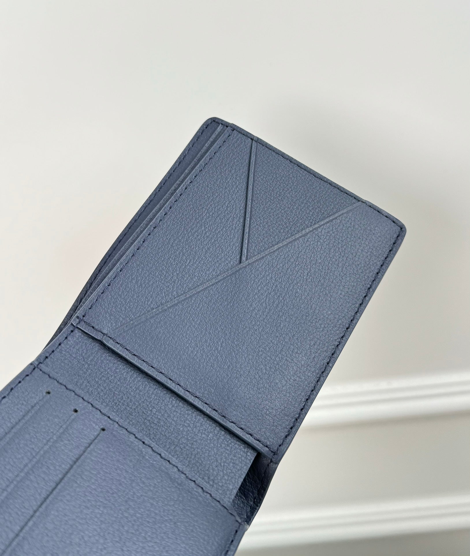 Louis Vuitton Classic Navy Blue Monogram Pattern Men's Bifold Wallet