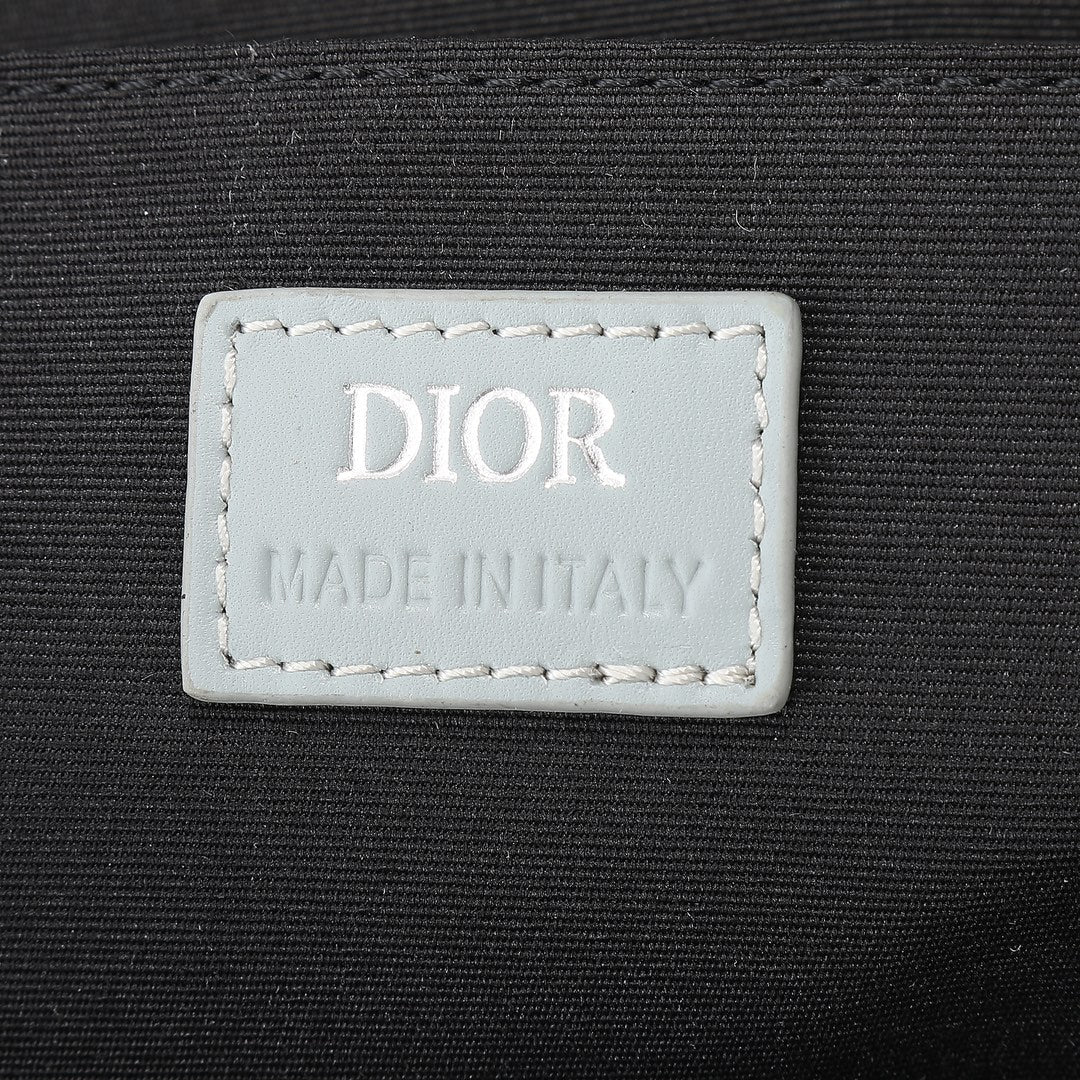 Dior Geometric Pattern Grey Canvas Backpack with Quick Release Buckle