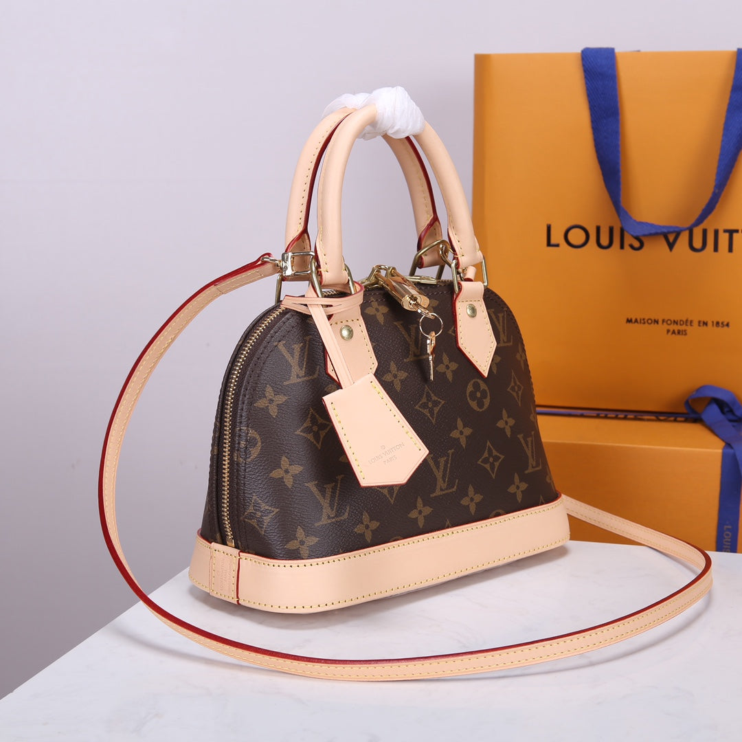 Louis Vuitton Classic Monogram Dome Top Handle Bag with Crossbody Strap