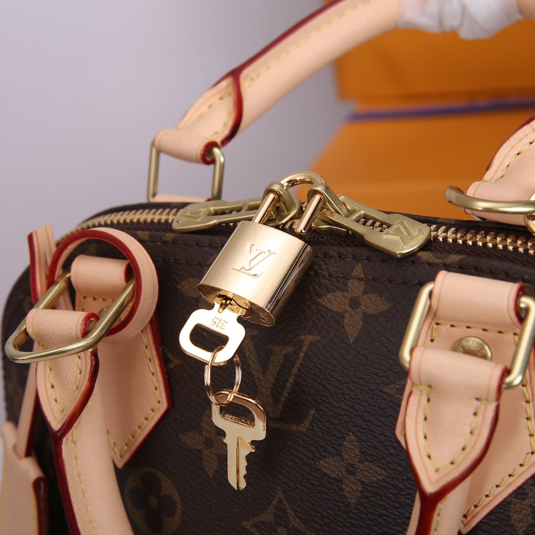 Louis Vuitton Classic Monogram Dome Top Handle Bag with Crossbody Strap