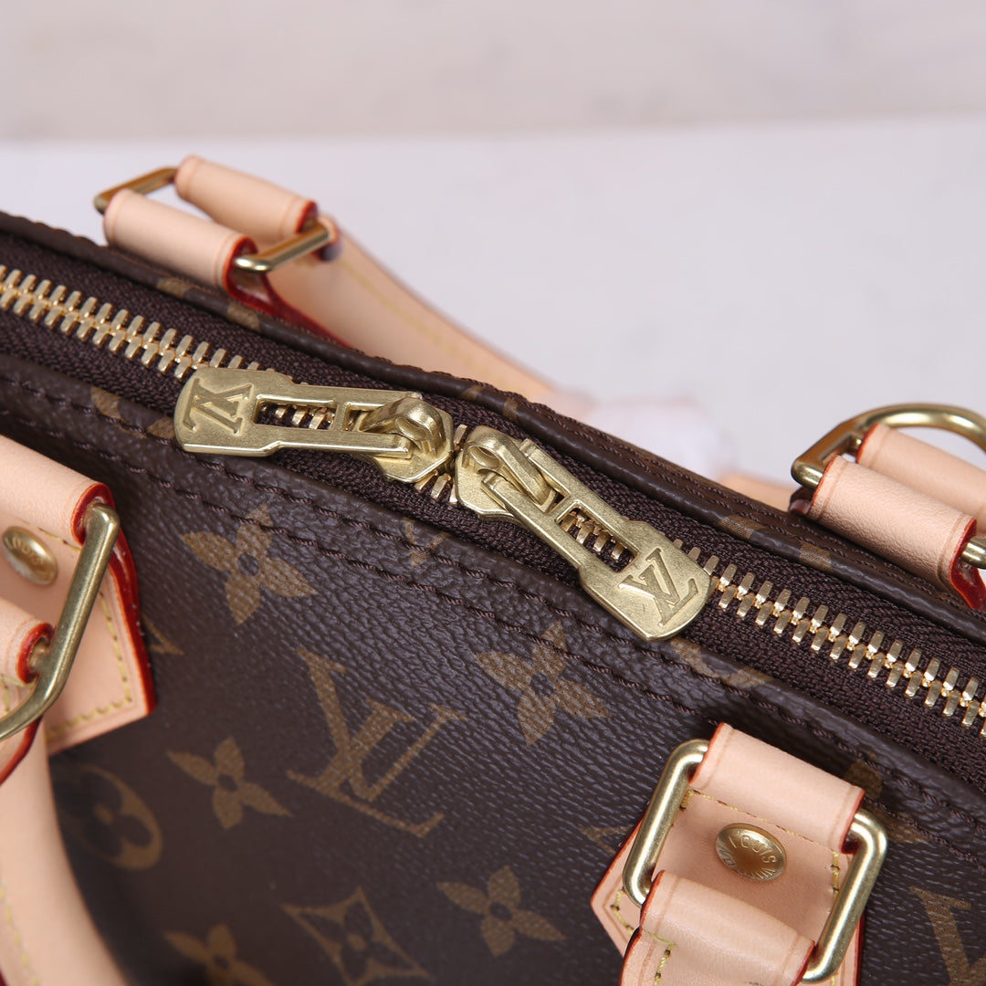 Louis Vuitton Classic Monogram Dome Top Handle Bag with Crossbody Strap