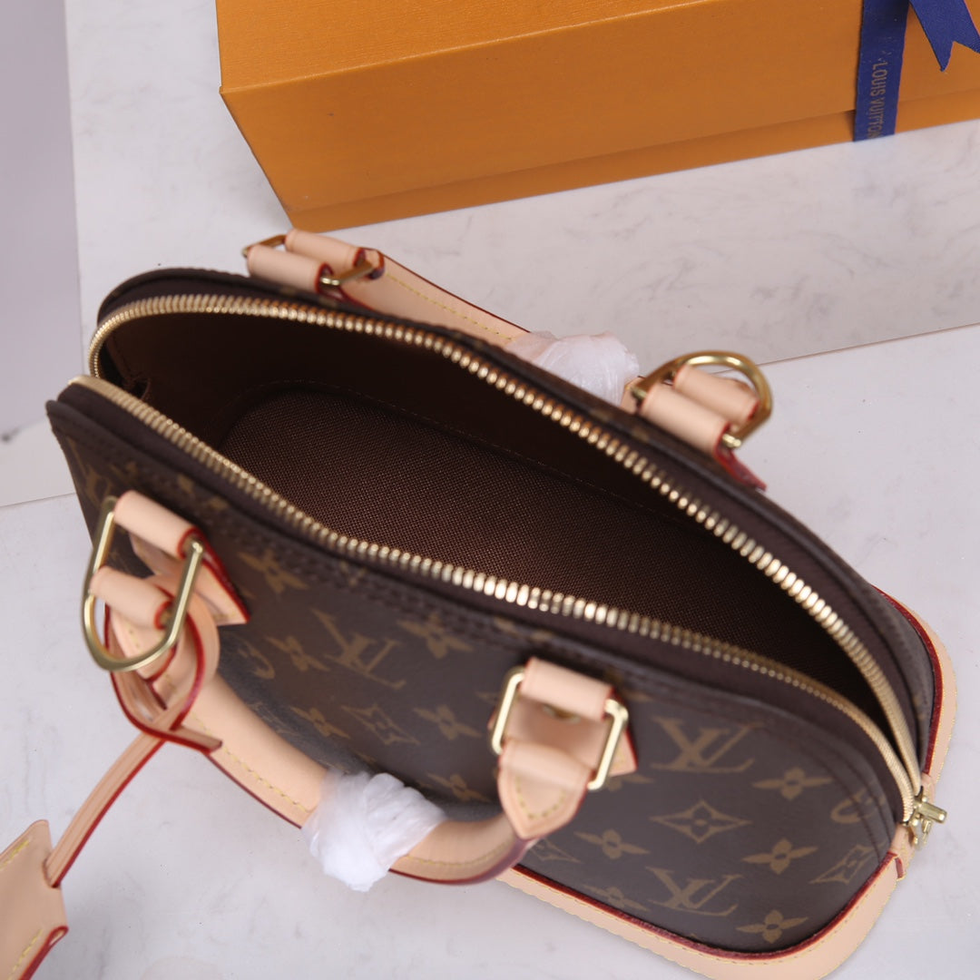 Louis Vuitton Classic Monogram Dome Top Handle Bag with Crossbody Strap