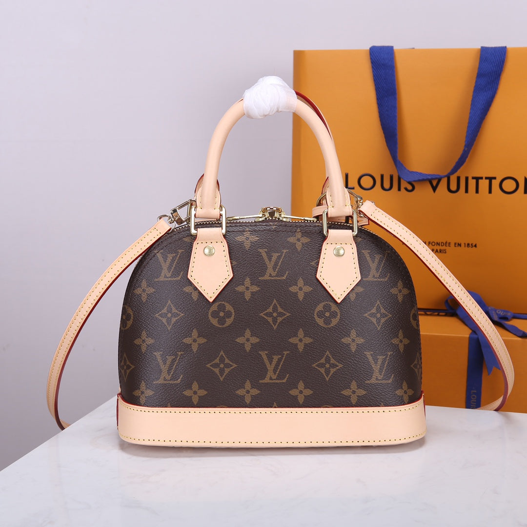 Louis Vuitton Classic Monogram Dome Top Handle Bag with Crossbody Strap