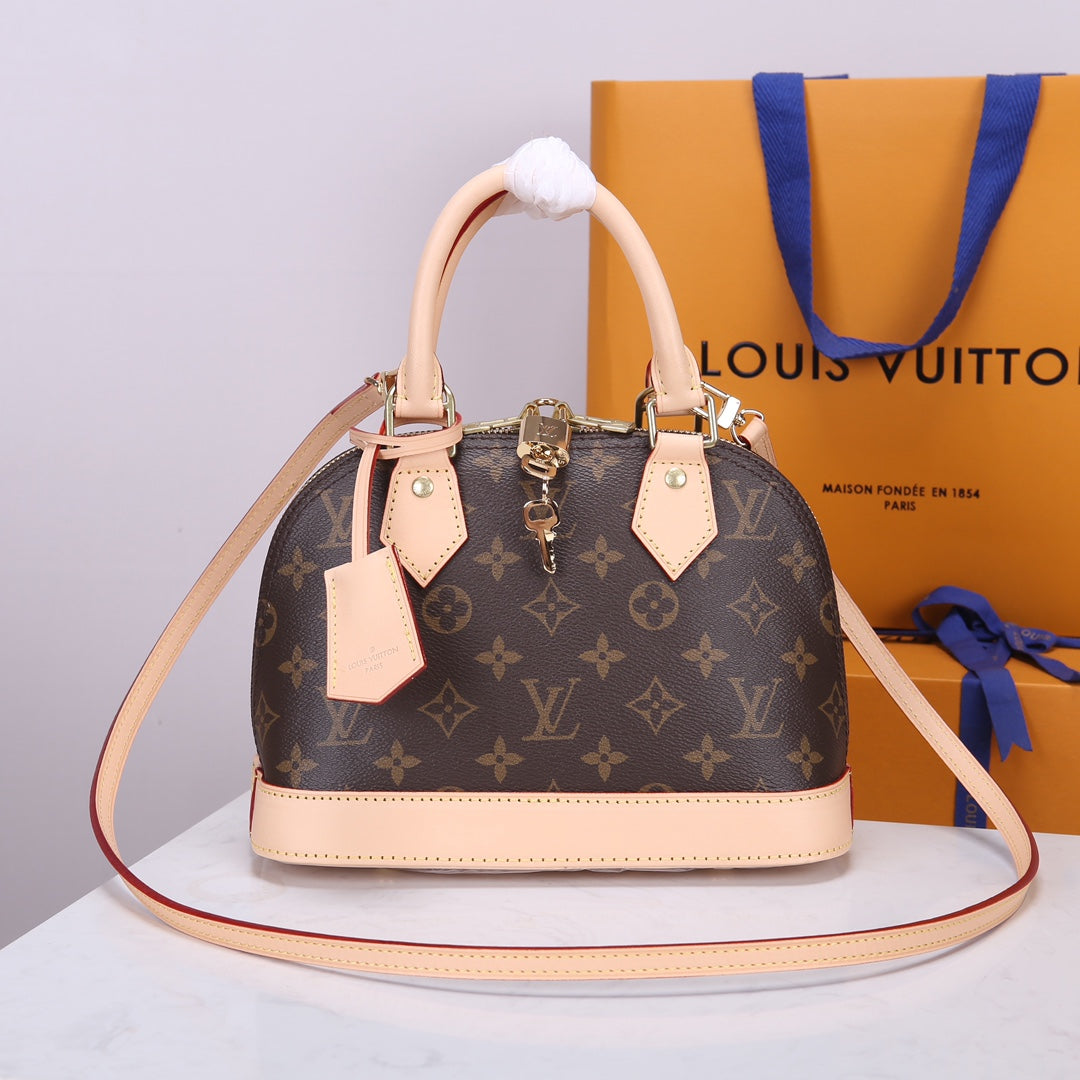 Louis Vuitton Classic Monogram Dome Top Handle Bag with Crossbody Strap